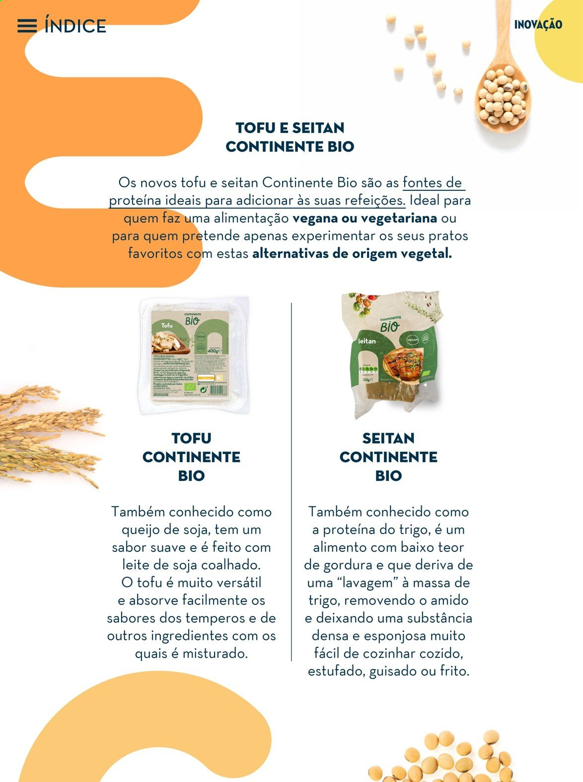 thumbnail - Folheto Continente - Produtos em promoção - queijo, leite de soja, tofu, prato. Página 30.