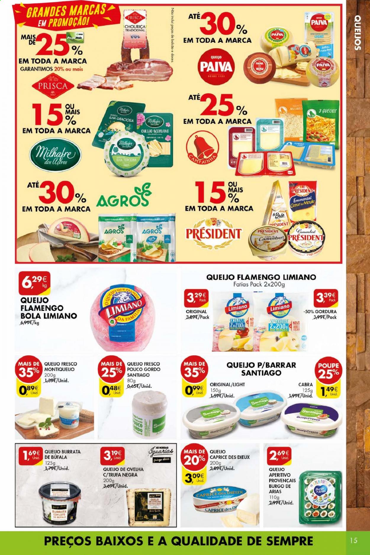 thumbnail - Folheto Pingo Doce - 16.2.2021 - 22.2.2021 - Produtos em promoção - queijo brie, camembert. Página 15.
