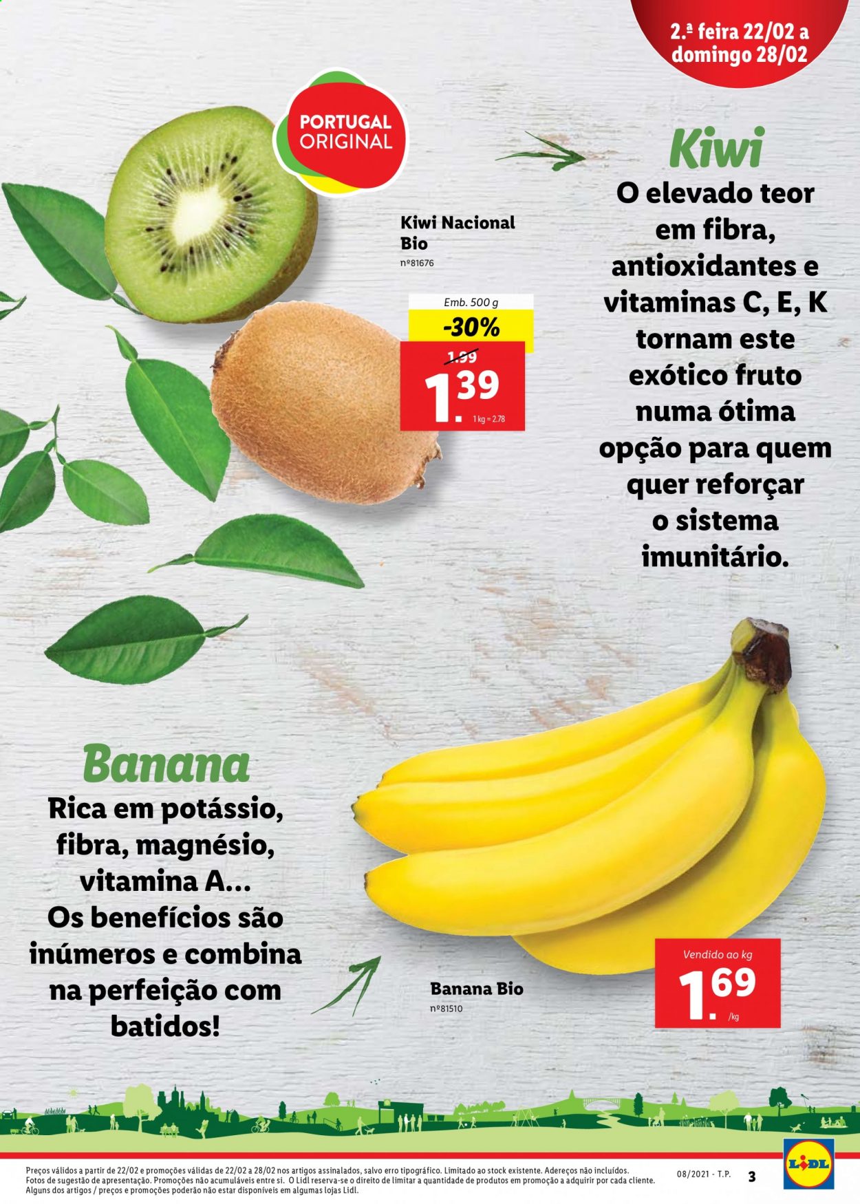 thumbnail - Folheto Lidl - 22.2.2021 - 28.2.2021 - Produtos em promoção - banana, kiwi. Página 3.