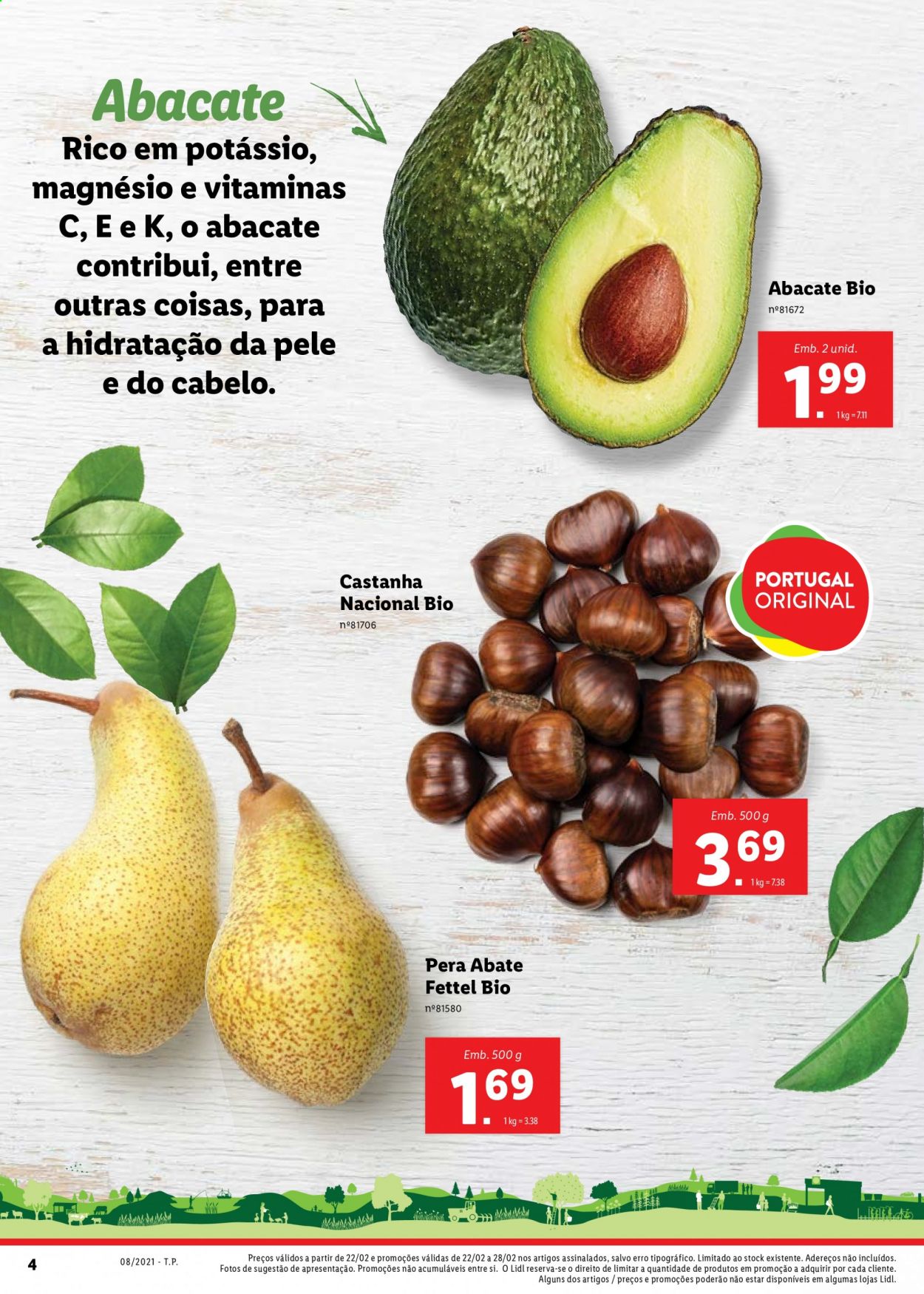 thumbnail - Folheto Lidl - 22.2.2021 - 28.2.2021 - Produtos em promoção - pera, abacate. Página 4.