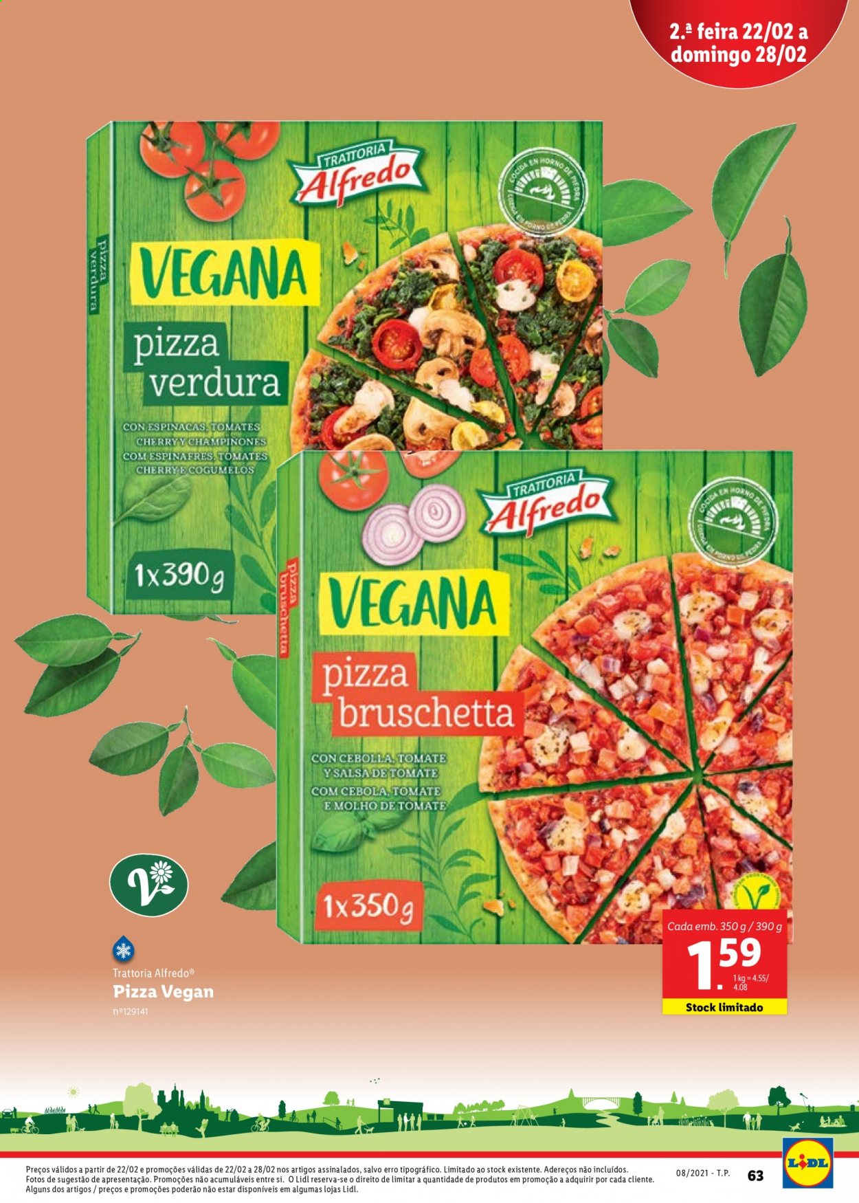 thumbnail - Folheto Lidl - 22.2.2021 - 28.2.2021 - Produtos em promoção - pizza, molho, molho de tomate. Página 63.