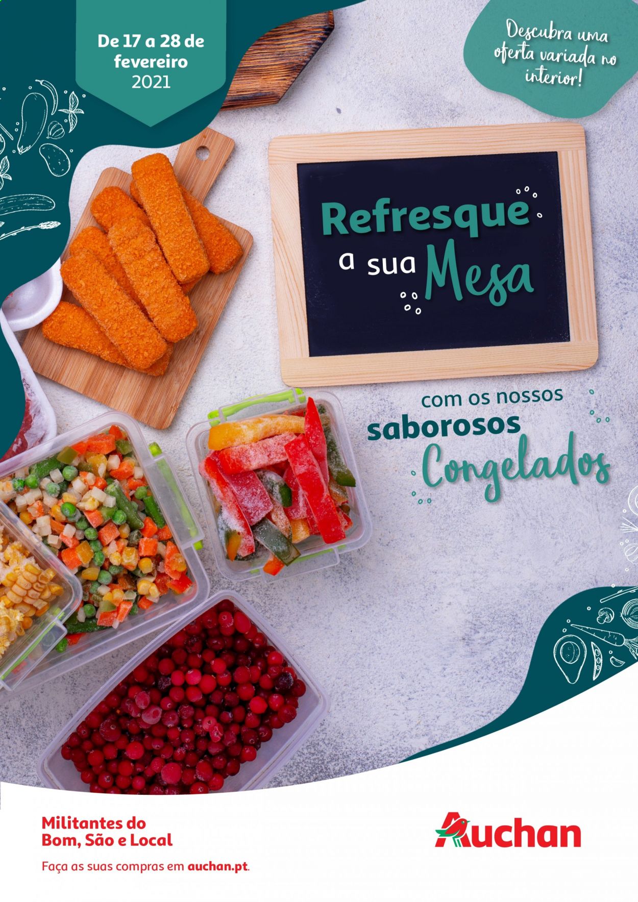 Folheto Auchan - 17.2.2021 - 28.2.2021. Página 1