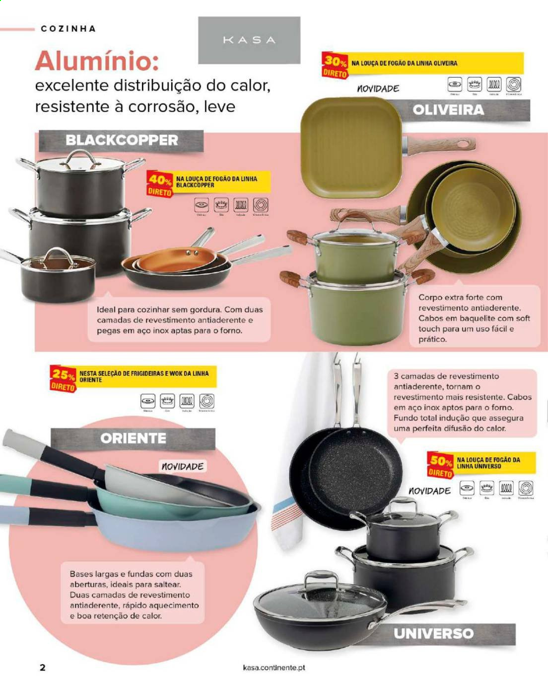 thumbnail - Folheto Continente - 23.2.2021 - 14.3.2021 - Produtos em promoção - frigideira, wok. Página 2.
