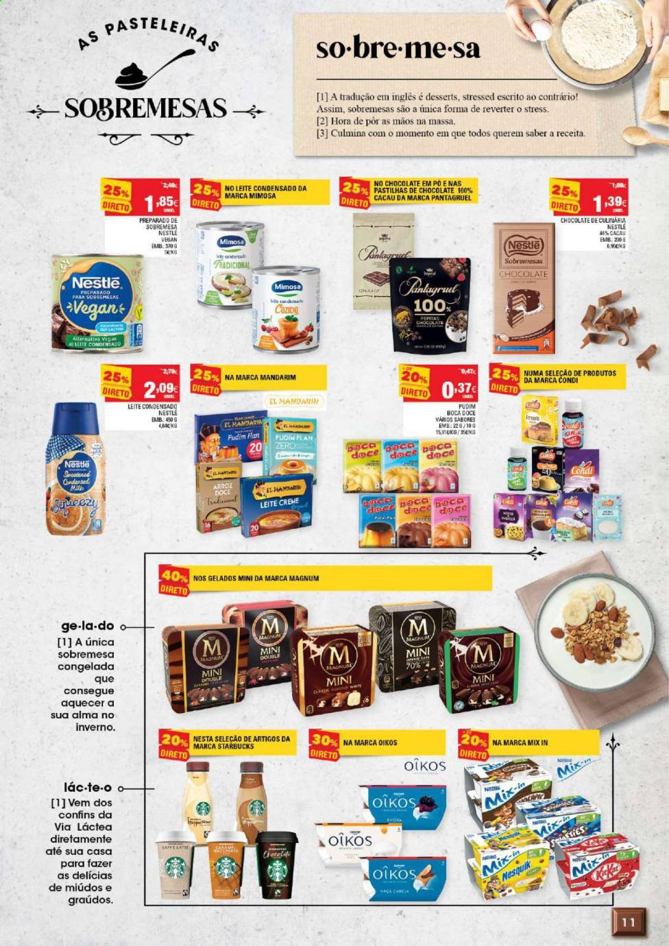 thumbnail - Folheto Continente - 16.2.2021 - 28.2.2021 - Produtos em promoção - Mimosa, Nesquik, Magnum, Nestlé, cacau, leite condensado, arroz, café. Página 11.