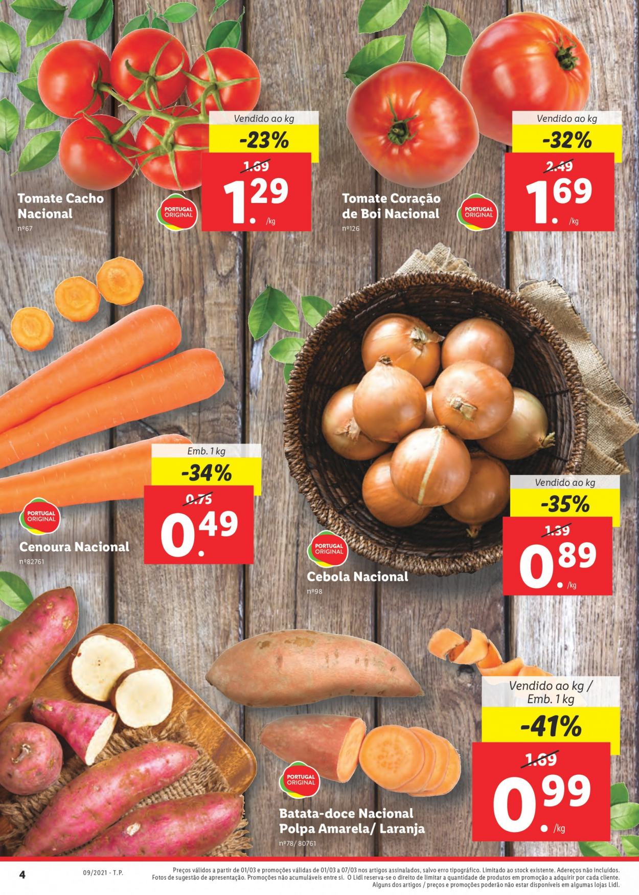 thumbnail - Folheto Lidl - 1.3.2021 - 7.3.2021 - Produtos em promoção - laranja, tomate, batata-doce, batata, cebola, cenoura. Página 4.