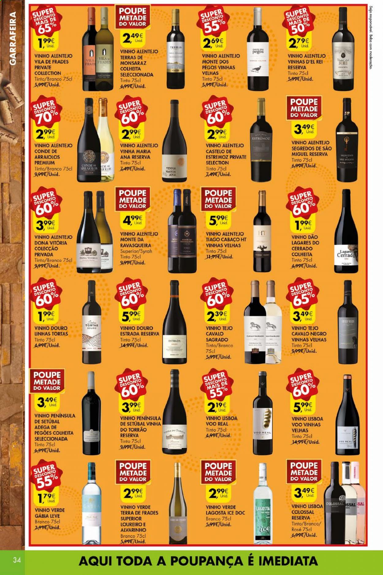thumbnail - Folheto Pingo Doce - 2.3.2021 - 8.3.2021 - Produtos em promoção - vinho, syrah. Página 34.