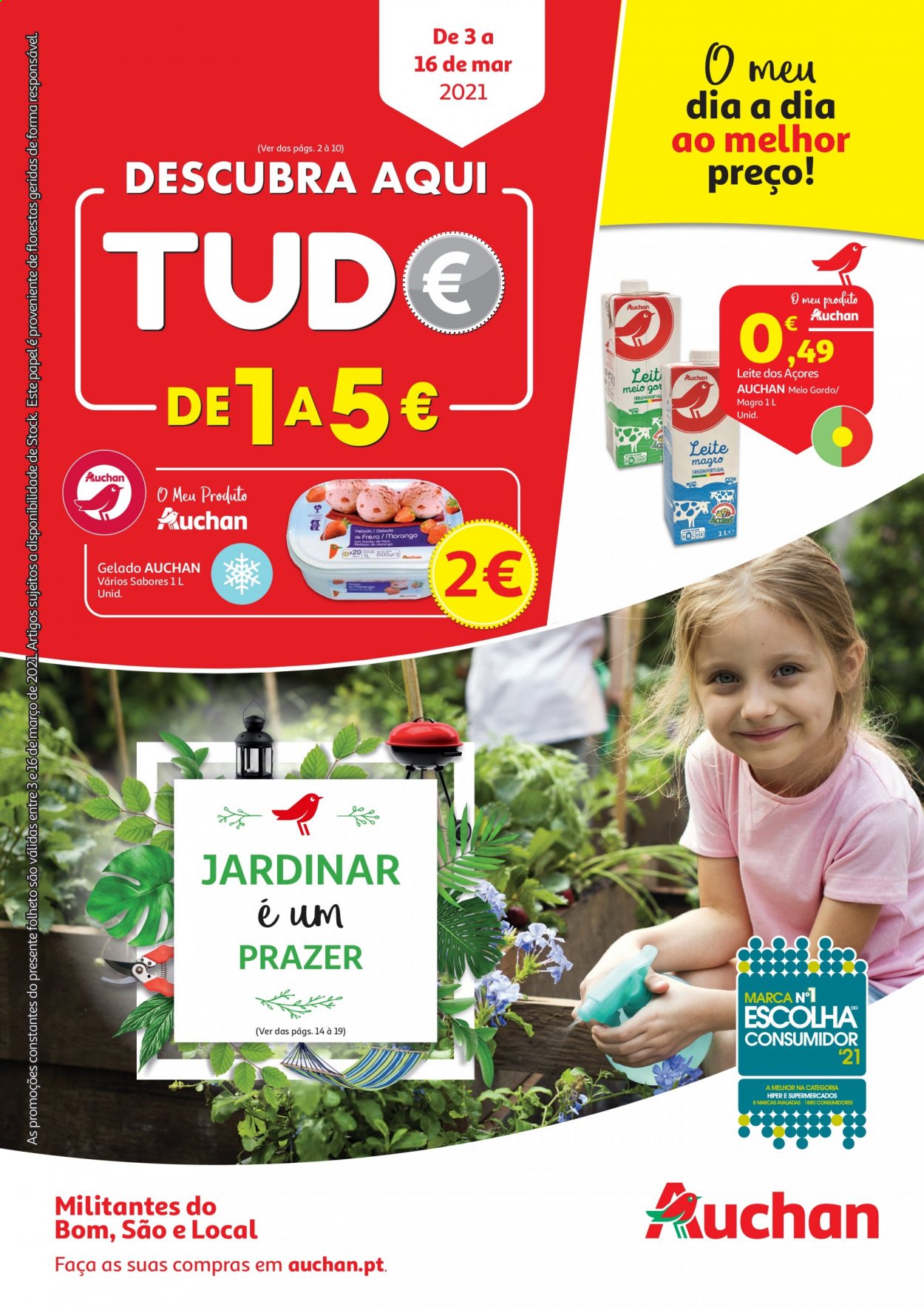 thumbnail - Folheto Auchan - 3.3.2021 - 16.3.2021 - Produtos em promoção - leite. Página 1.