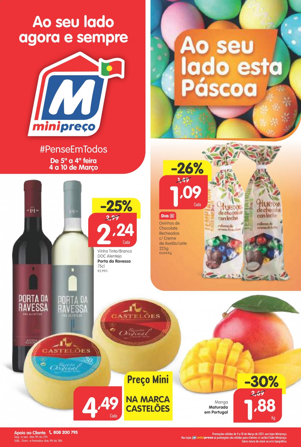thumbnail - Folheto Minipreço - 4.3.2021 - 10.3.2021 - Produtos em promoção - leite, ovo de chocolate, ovinhos, vinho, vinho tinto. Página 1.