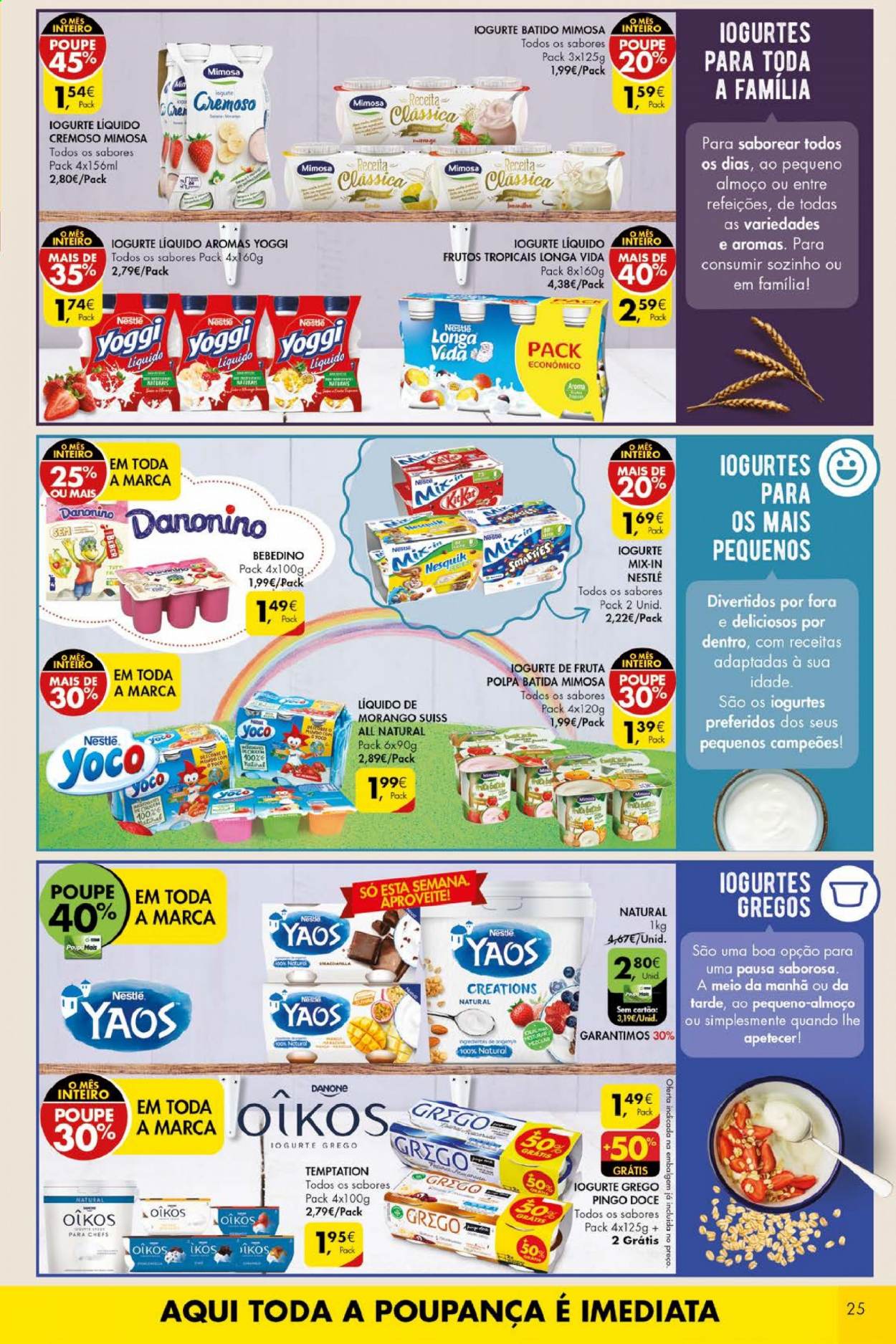 thumbnail - Folheto Pingo Doce - 9.3.2021 - 15.3.2021 - Produtos em promoção - iogurte, Danone, iogurte grego, iogurte líquido, Mimosa, Nesquik, Nestlé. Página 25.