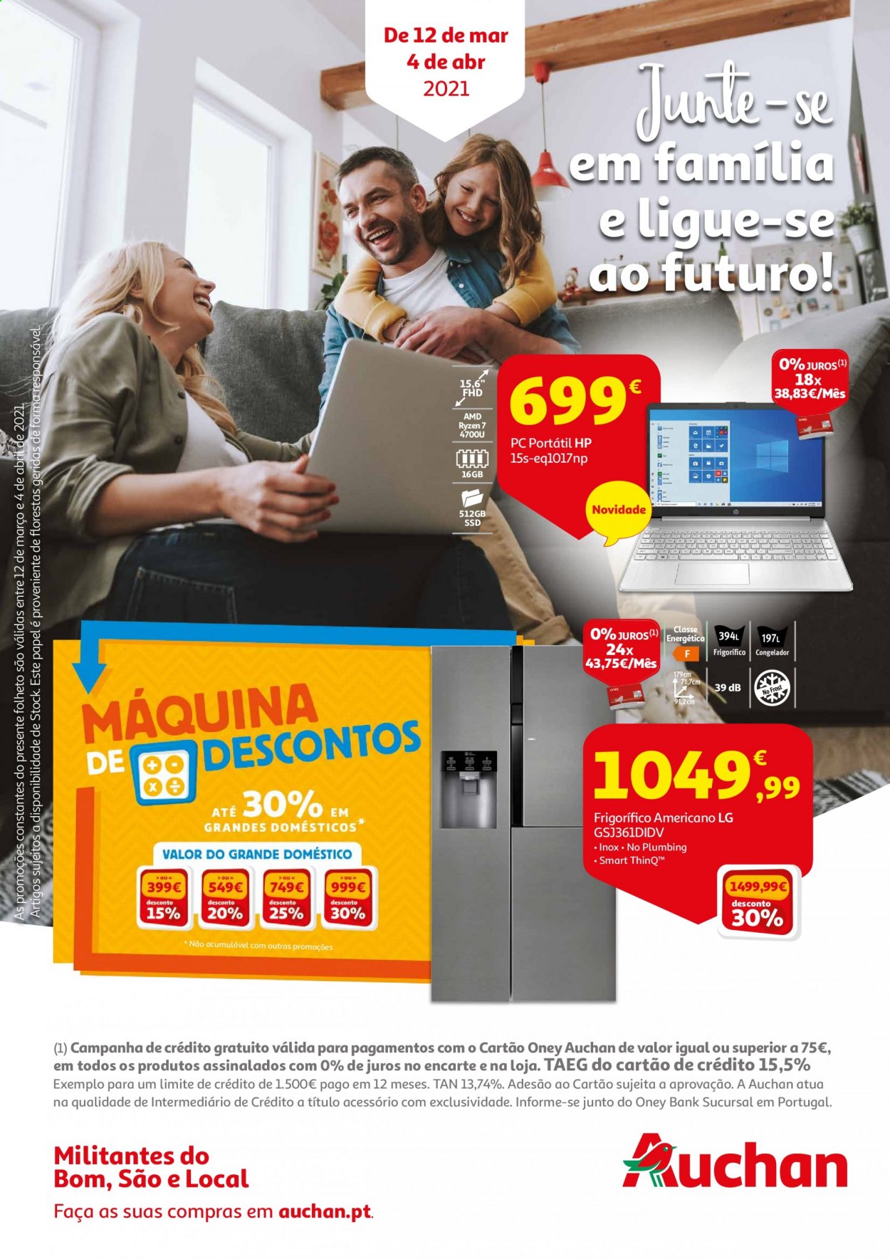 thumbnail - Folheto Auchan - 12.3.2021 - 4.4.2021 - Produtos em promoção - LG. Página 1.