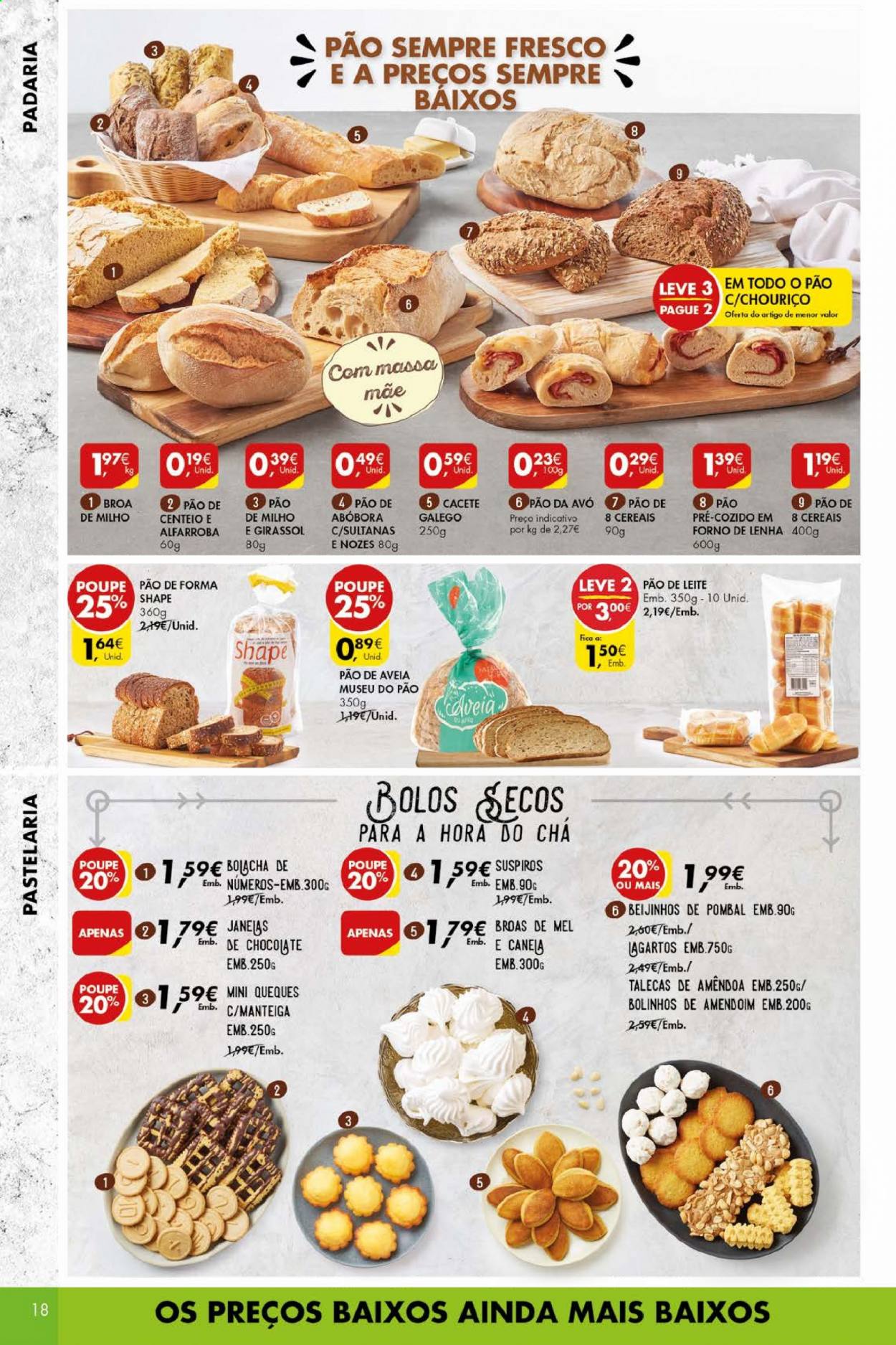 thumbnail - Folheto Pingo Doce - 16.3.2021 - 22.3.2021 - Produtos em promoção - pão, pão de forma, manteiga, cereais. Página 18.