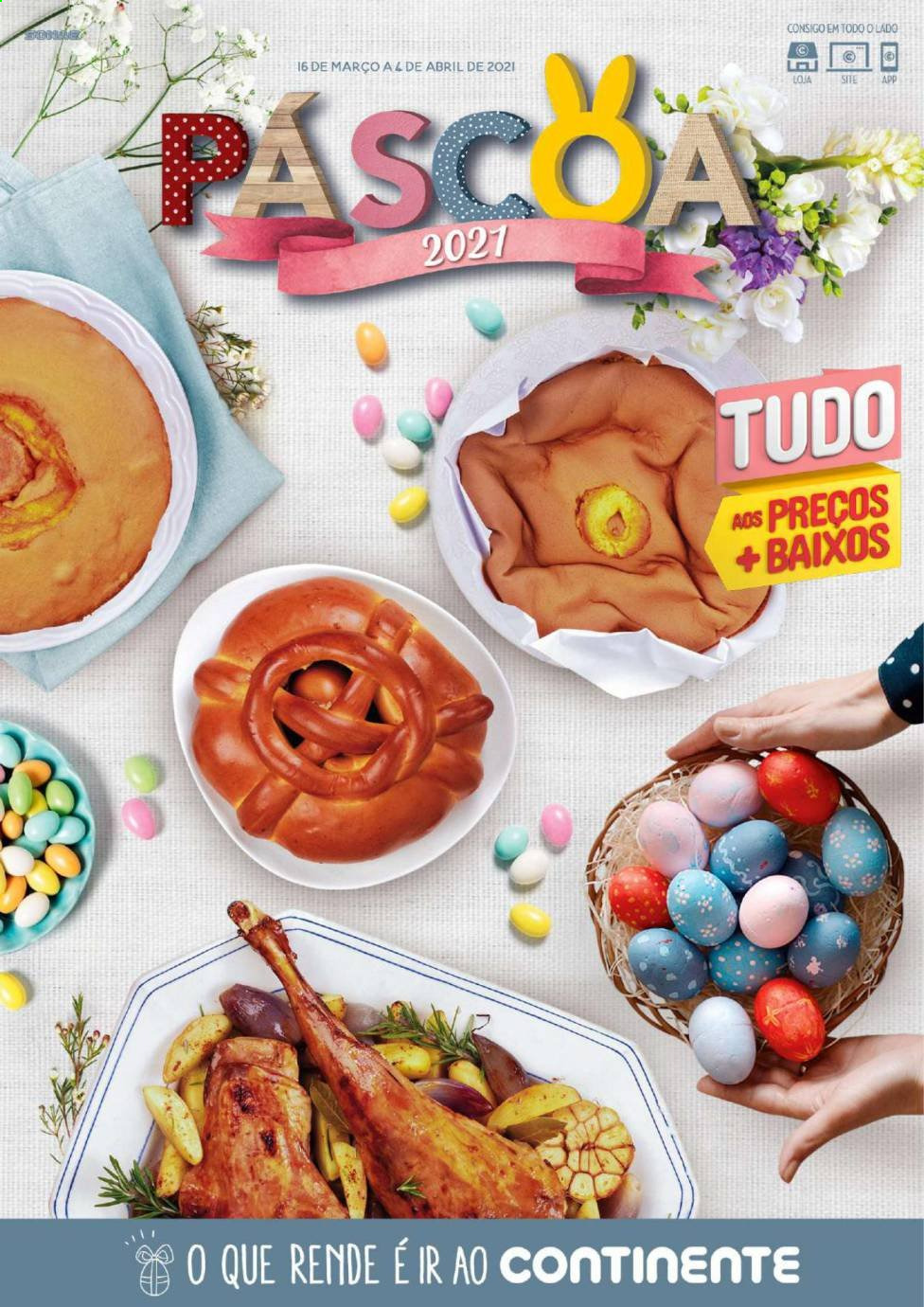 Folheto Continente Bom Dia - 16.3.2021 - 4.4.2021. Página 1