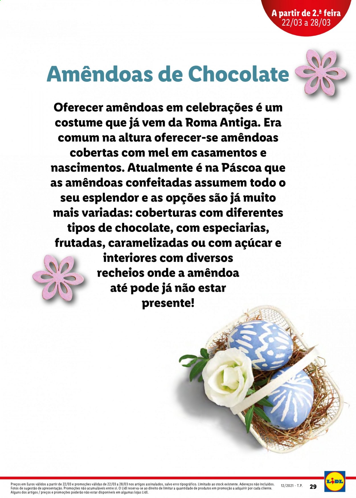 thumbnail - Folheto Lidl - 22.3.2021 - 28.3.2021 - Produtos em promoção - amêndoas de chocolate, mel, amêndoa. Página 48.