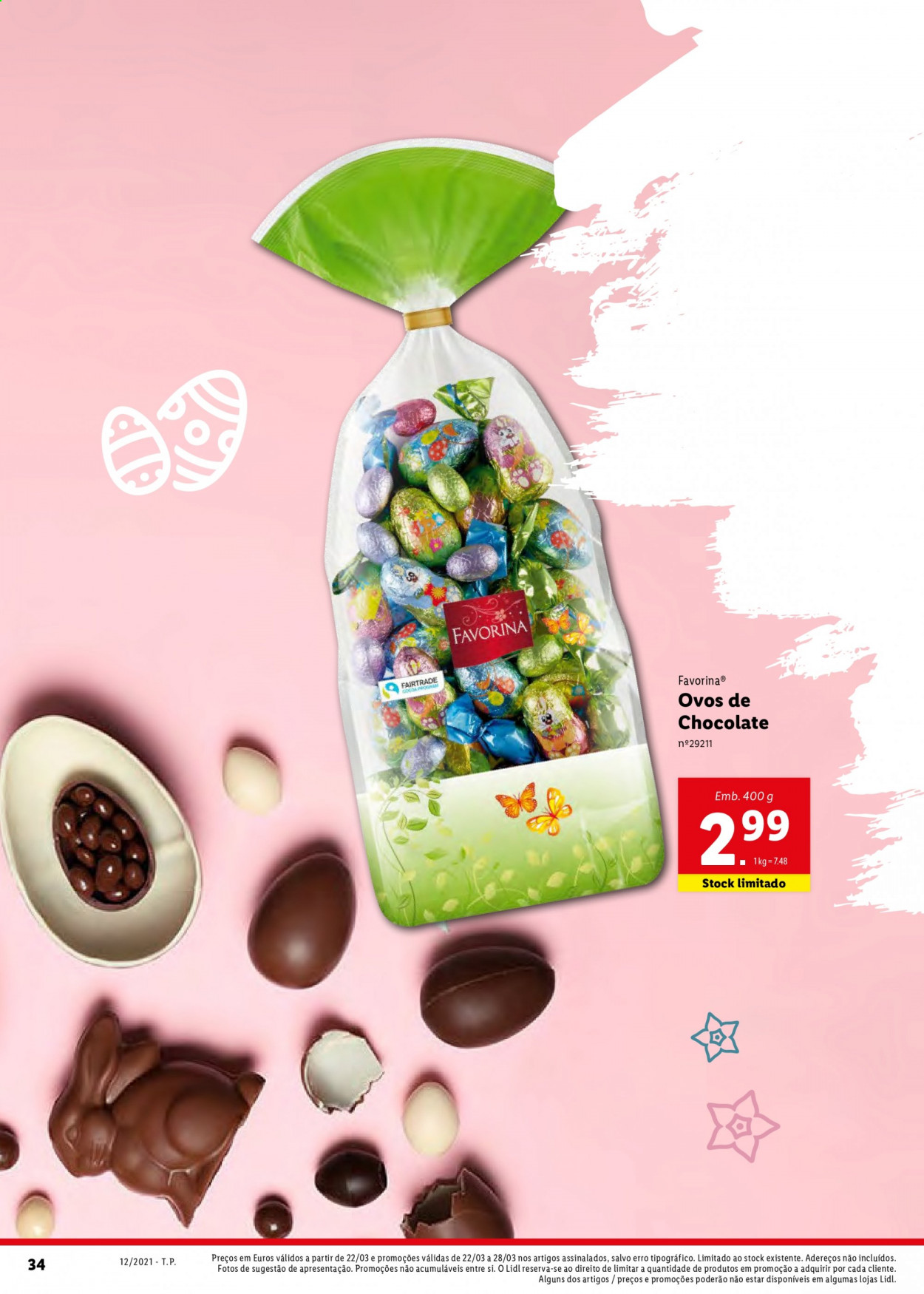 thumbnail - Folheto Lidl - 22.3.2021 - 28.3.2021 - Produtos em promoção - ovo de chocolate. Página 53.