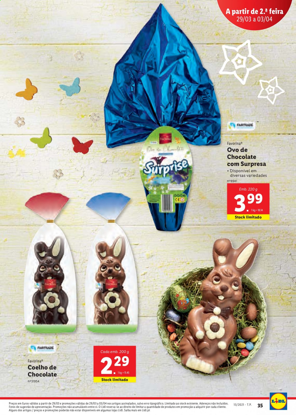 thumbnail - Folheto Lidl - 25.3.2021 - 3.4.2021 - Produtos em promoção - ovos, ovo de chocolate, coelho de Páscoa. Página 35.