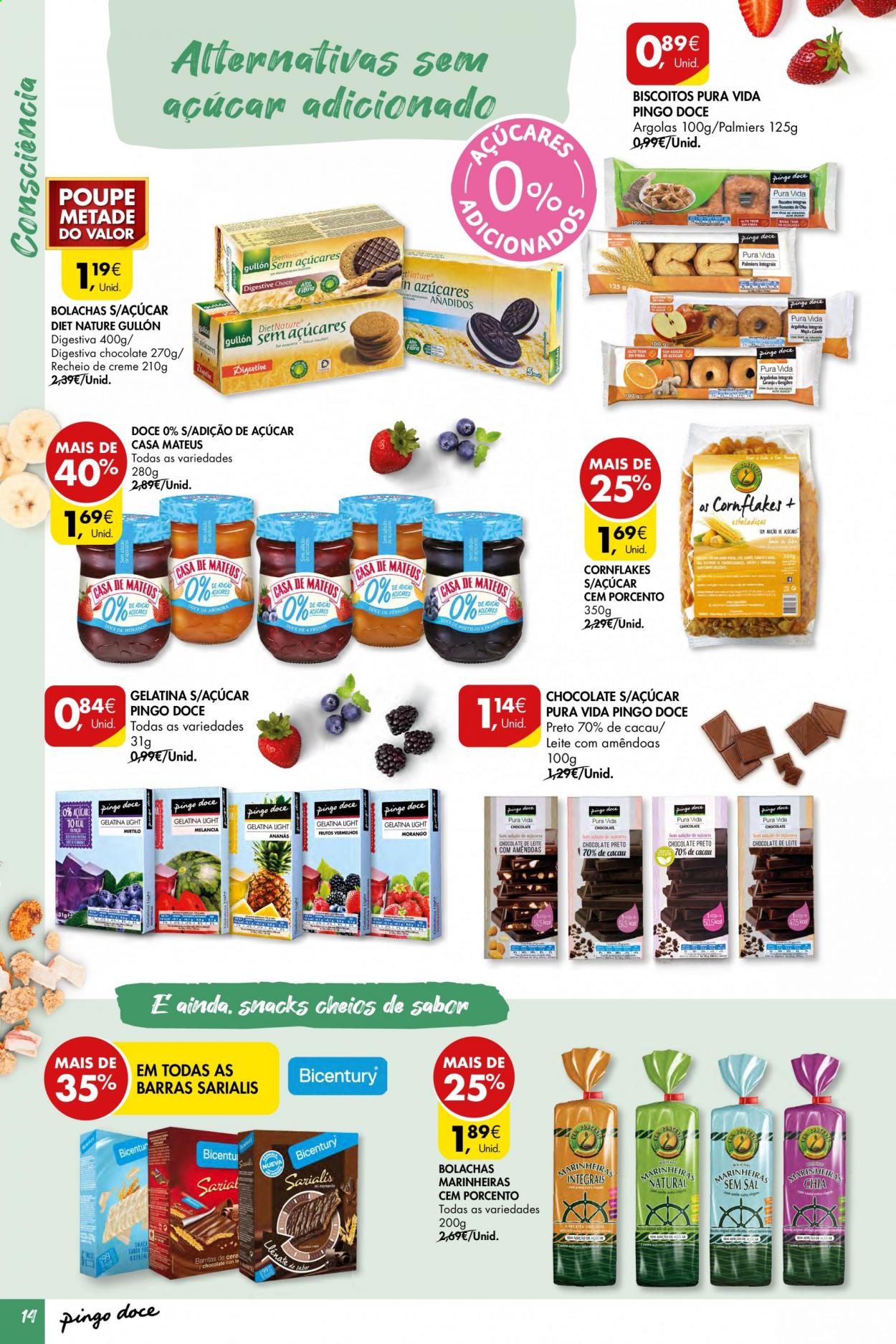 thumbnail - Folheto Pingo Doce - 6.4.2021 - 11.4.2021 - Produtos em promoção - leite, chocolate, biscoito, bolachas, bolachas marinheiras, gelatina. Página 14.