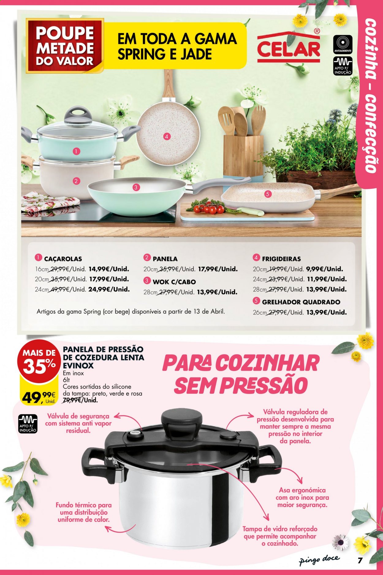 thumbnail - Folheto Pingo Doce - 6.4.2021 - 3.5.2021 - Produtos em promoção - frigideira, panela de pressão, wok, churrasqueira, grelhador. Página 7.
