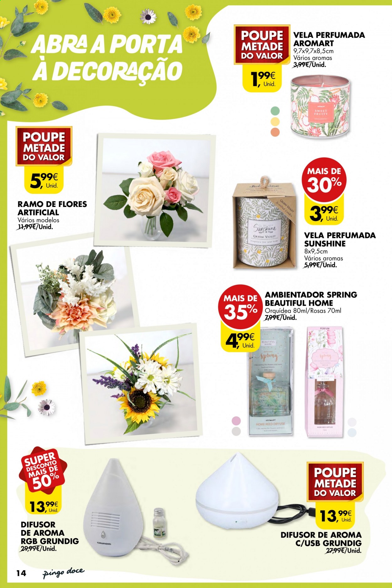 thumbnail - Folheto Pingo Doce - 6.4.2021 - 3.5.2021 - Produtos em promoção - difusor, vela, vela perfumada, orquídea. Página 14.
