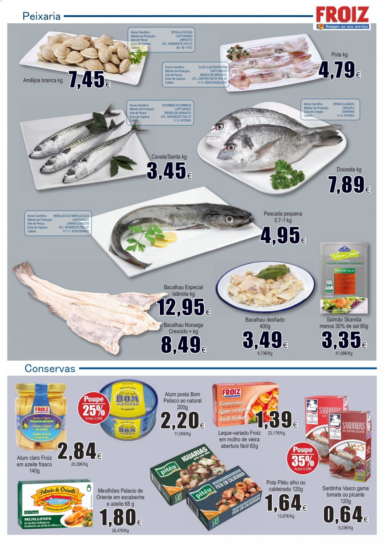 thumbnail - Folheto Froiz - 8.4.2021 - 21.4.2021 - Produtos em promoção - tomate, salmão, bacalhau, atum, sardinhas, molho. Página 4.