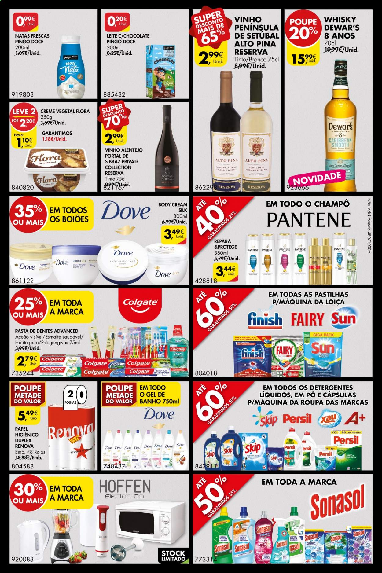thumbnail - Folheto Pingo Doce - 9.4.2021 - 12.4.2021 - Produtos em promoção - leite, vinho, whiskey, papel higiénico, detergente, shampoo, gel de banho, pasta dentífrica. Página 3.
