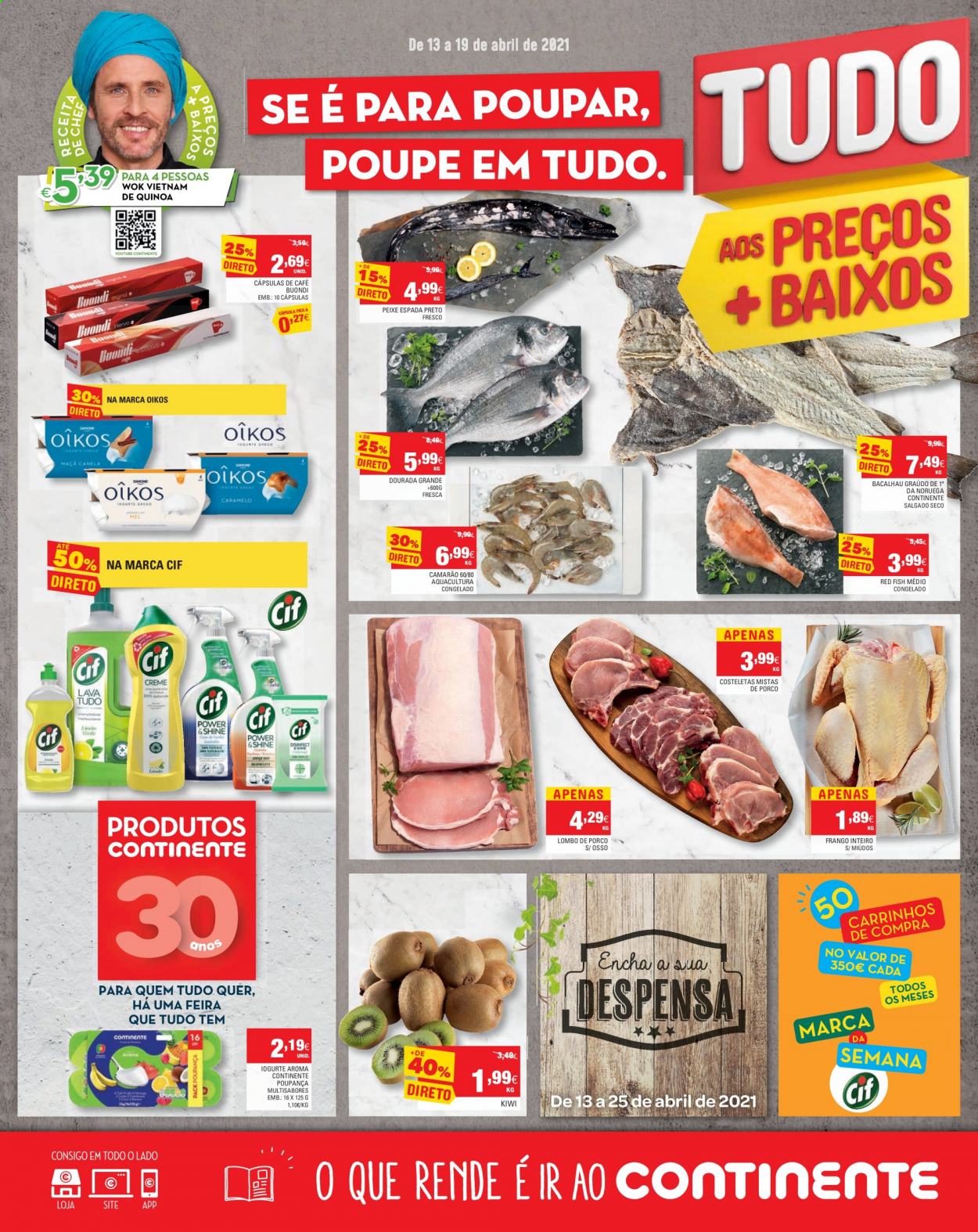 Folheto Continente Modelo - 13.4.2021 - 19.4.2021. Página 1