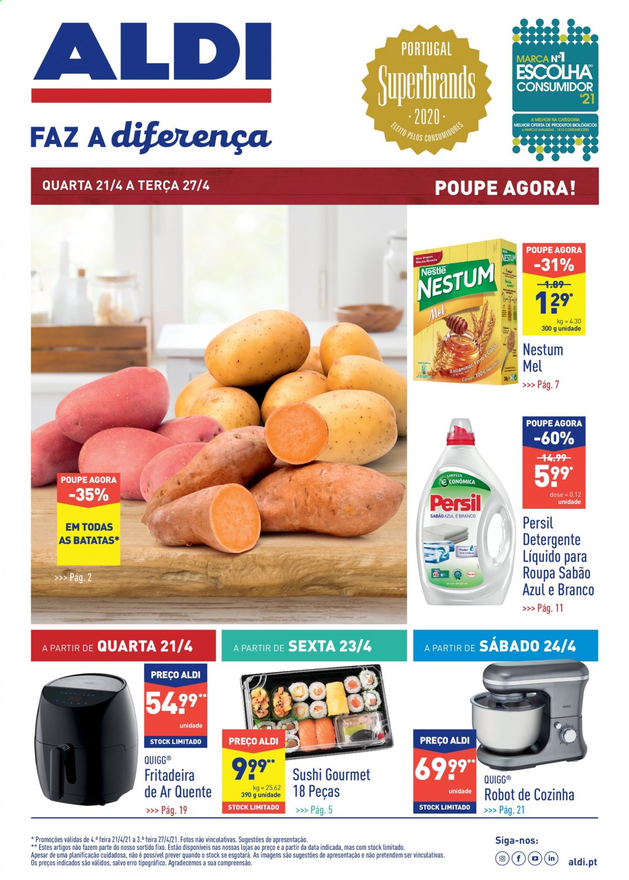 Folheto Aldi - 21.4.2021 - 27.4.2021. Página 1