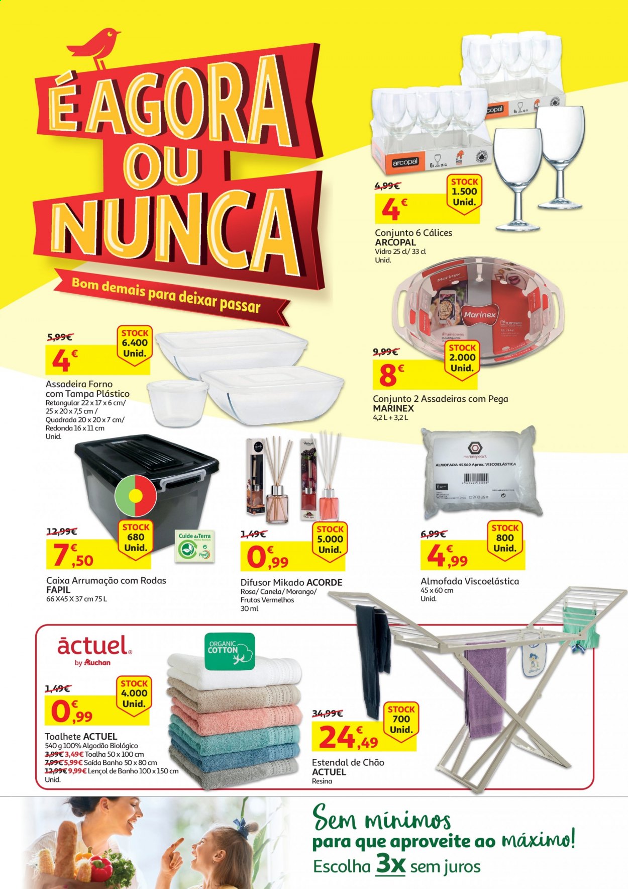 thumbnail - Folheto Auchan - 23.4.2021 - 9.5.2021 - Produtos em promoção - assadeira, difusor, almofada, lençol, toalha, forno. Página 8.
