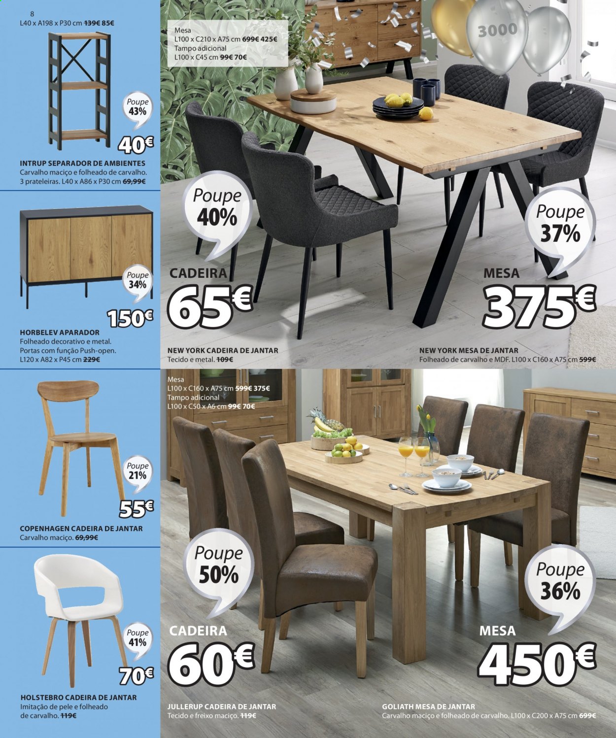 thumbnail - Folheto Jysk - 29.4.2021 - 12.5.2021 - Produtos em promoção - mesa de jantar, cadeira, aparador. Página 8.