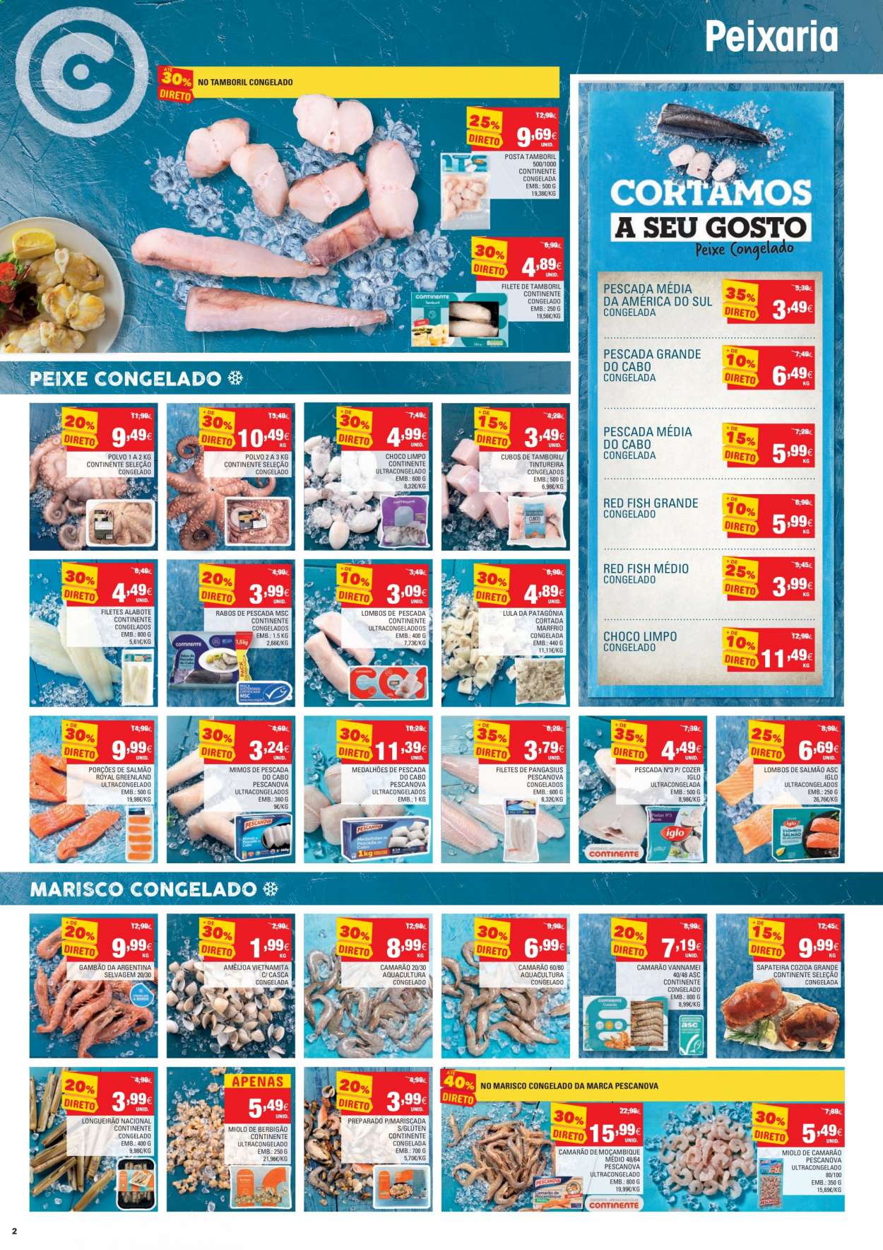 thumbnail - Folheto Continente - 4.5.2021 - 10.5.2021 - Produtos em promoção - Patagonia, salmão, polvo, Iglo, pangasius, peixe, marisco, lula. Página 2.