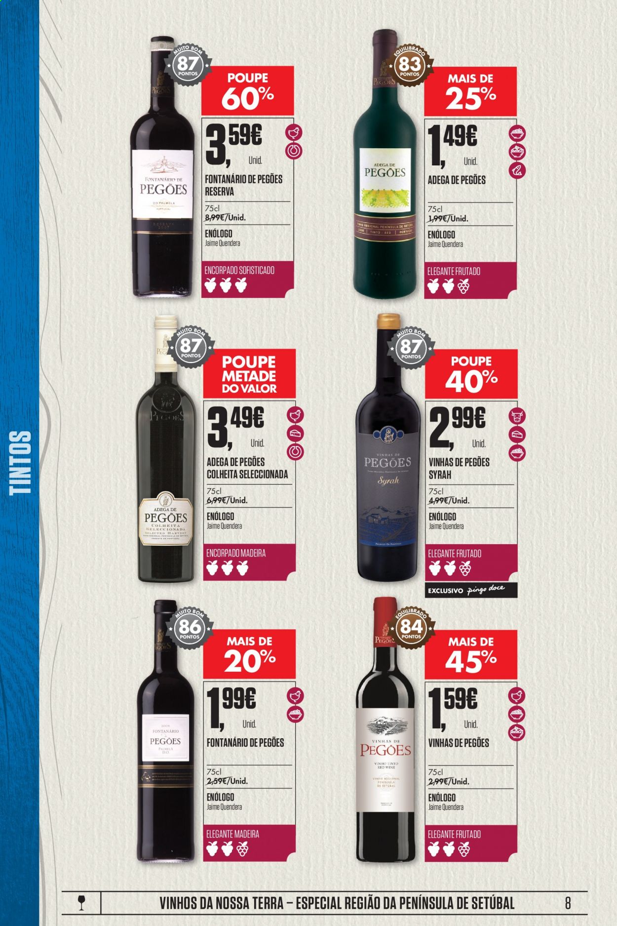 thumbnail - Folheto Pingo Doce - 5.5.2021 - 24.5.2021 - Produtos em promoção - vinho, syrah. Página 8.