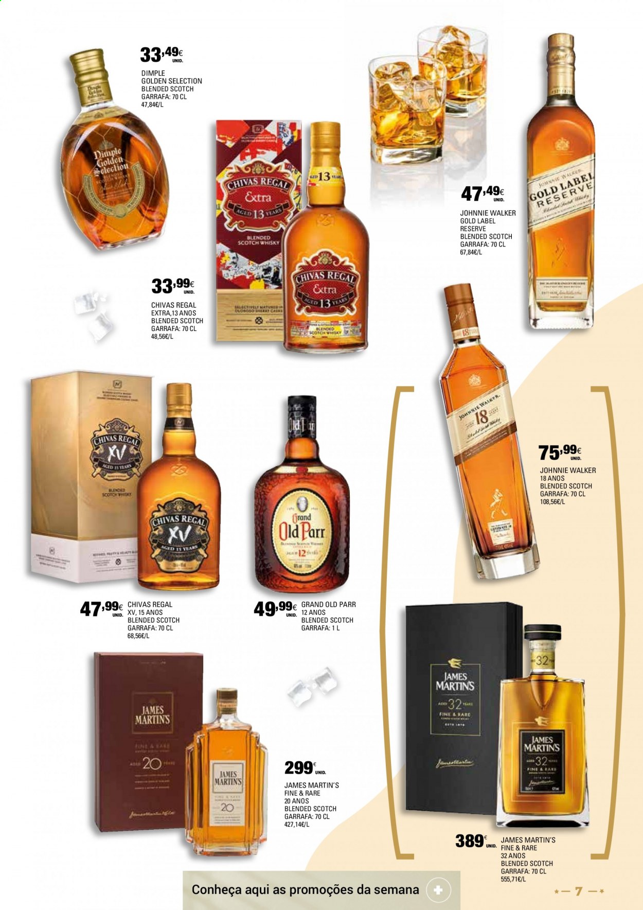 thumbnail - Folheto Continente - 4.5.2021 - 30.5.2021 - Produtos em promoção - whiskey, scotch whisky, sake, Johnnie Walker, garrafa. Página 7.