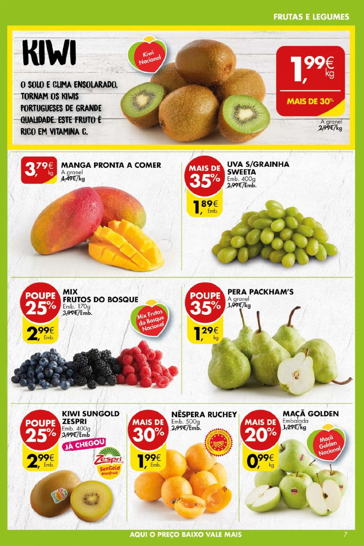 thumbnail - Folheto Pingo Doce - 11.5.2021 - 17.5.2021 - Produtos em promoção - maçã, pera, kiwi, uva, legumes, Vitamina C. Página 7.