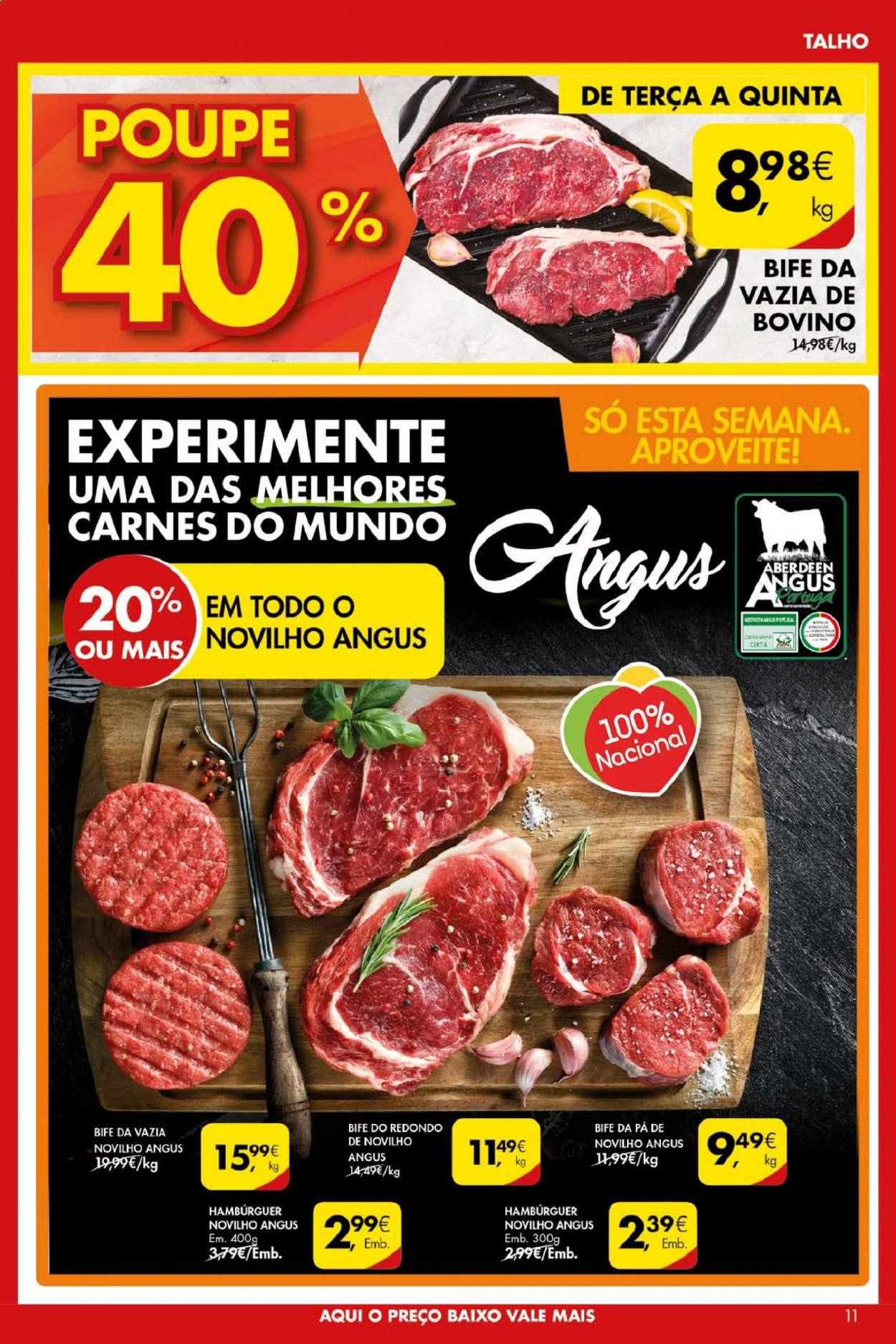thumbnail - Folheto Pingo Doce - 11.5.2021 - 17.5.2021 - Produtos em promoção - bife, vazia de bovino, hamburger. Página 11.