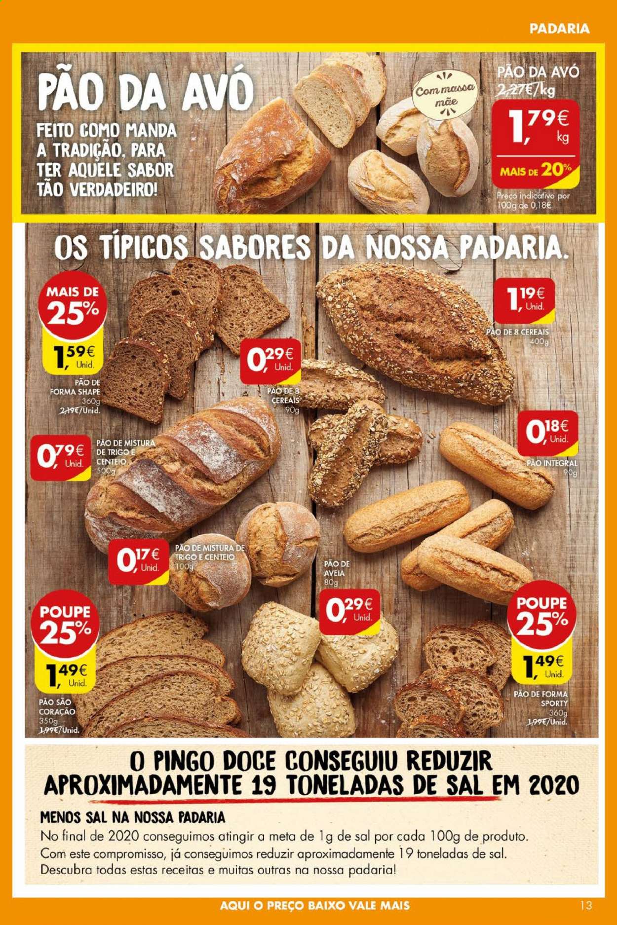 thumbnail - Folheto Pingo Doce - 11.5.2021 - 17.5.2021 - Produtos em promoção - pão de forma, cereais. Página 13.