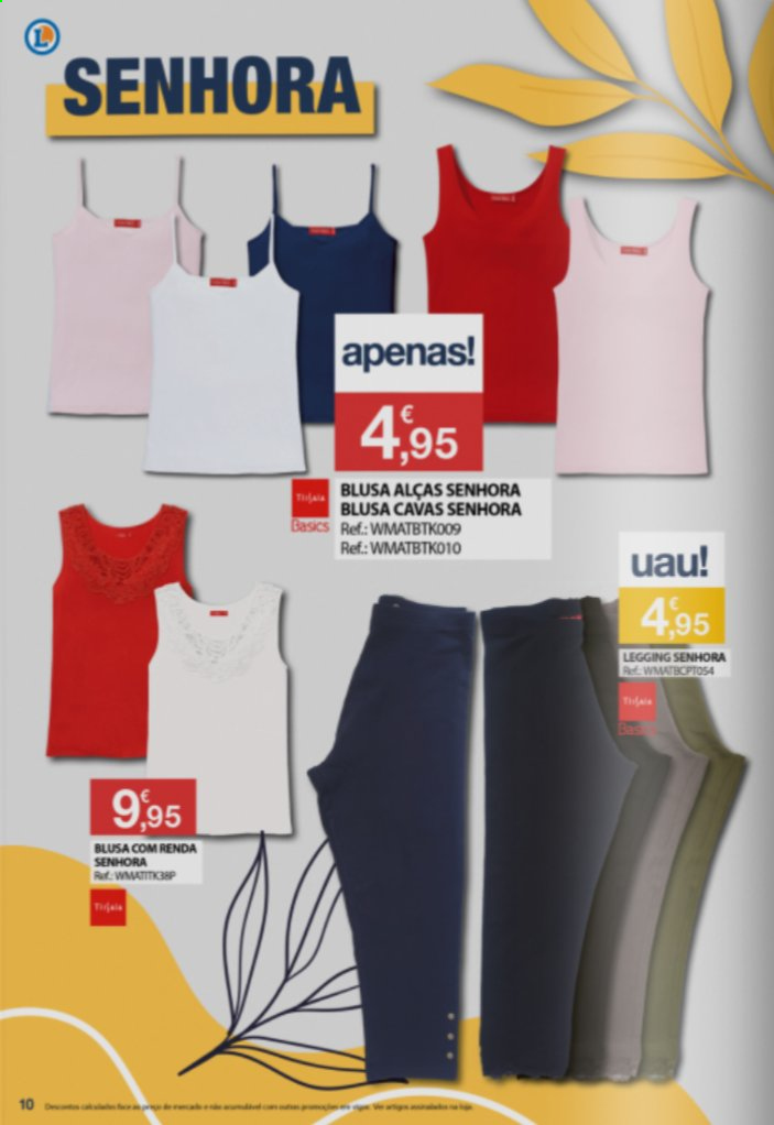 thumbnail - Folheto E.Leclerc - 11.5.2021 - 31.5.2021 - Produtos em promoção - blusa alças, blusa, leggings. Página 10.