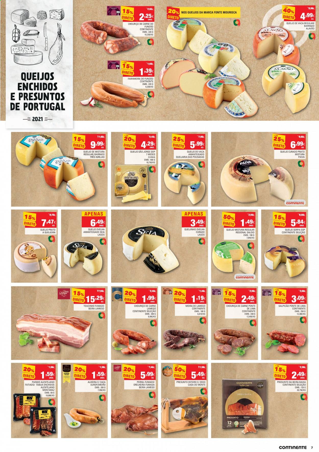 thumbnail - Folheto Continente - 18.5.2021 - 24.5.2021 - Produtos em promoção - lima, pernil, bacon, chouriço, alheira, queijo, queijo prato, queijo curado, toucinho. Página 7.