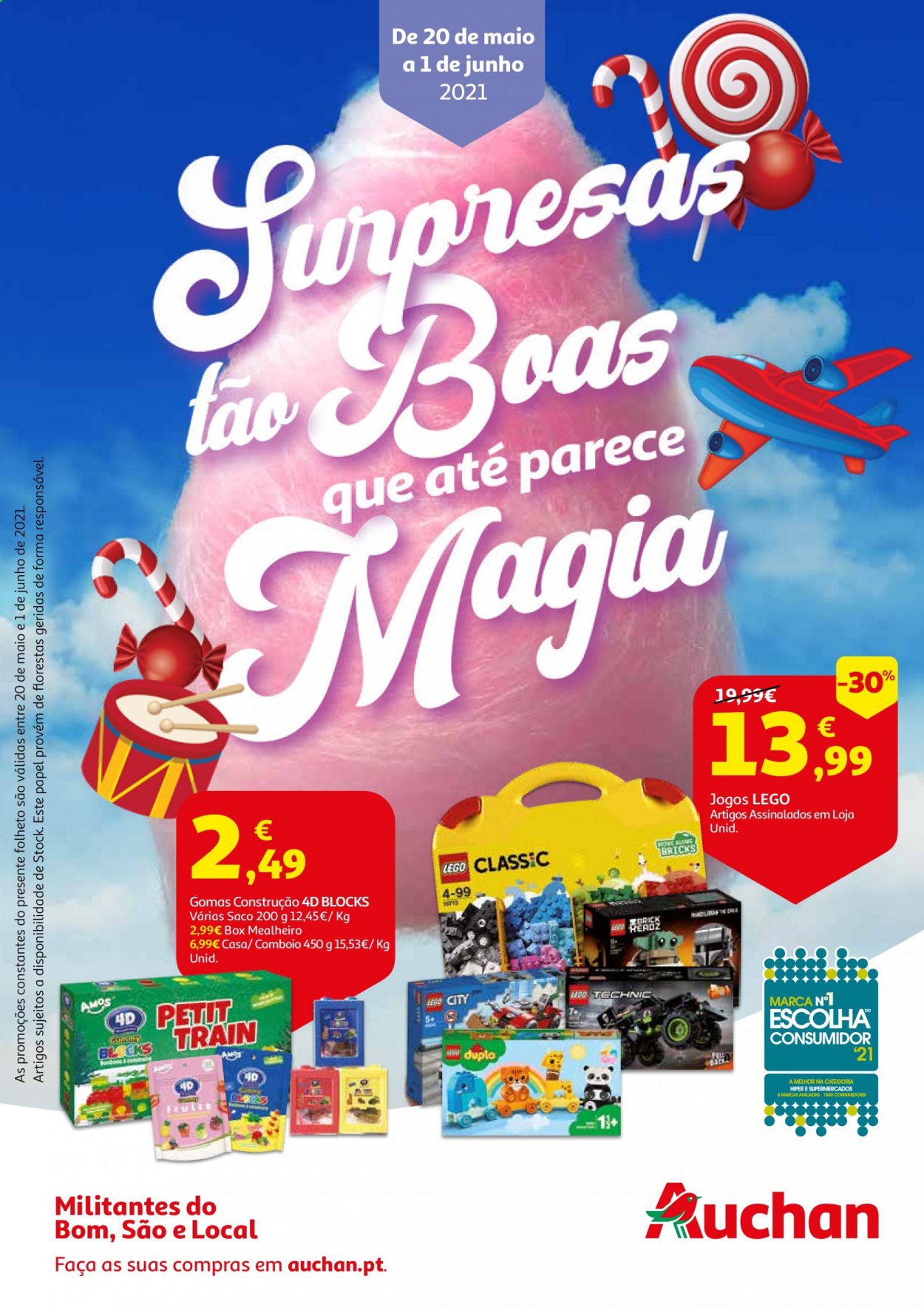 thumbnail - Folheto Auchan - 20.5.2021 - 1.6.2021 - Produtos em promoção - LEGO, LEGO City. Página 1.