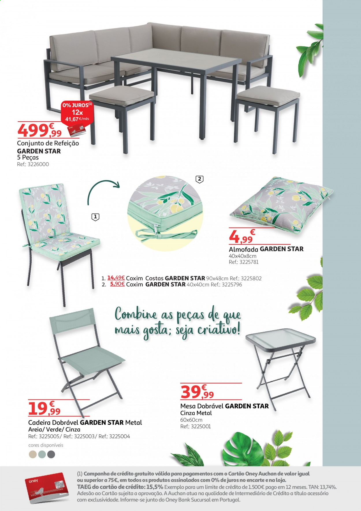 thumbnail - Folheto Auchan - 20.5.2021 - 30.6.2021 - Produtos em promoção - almofada, mesa, cadeira, mesa dobrável. Página 19.
