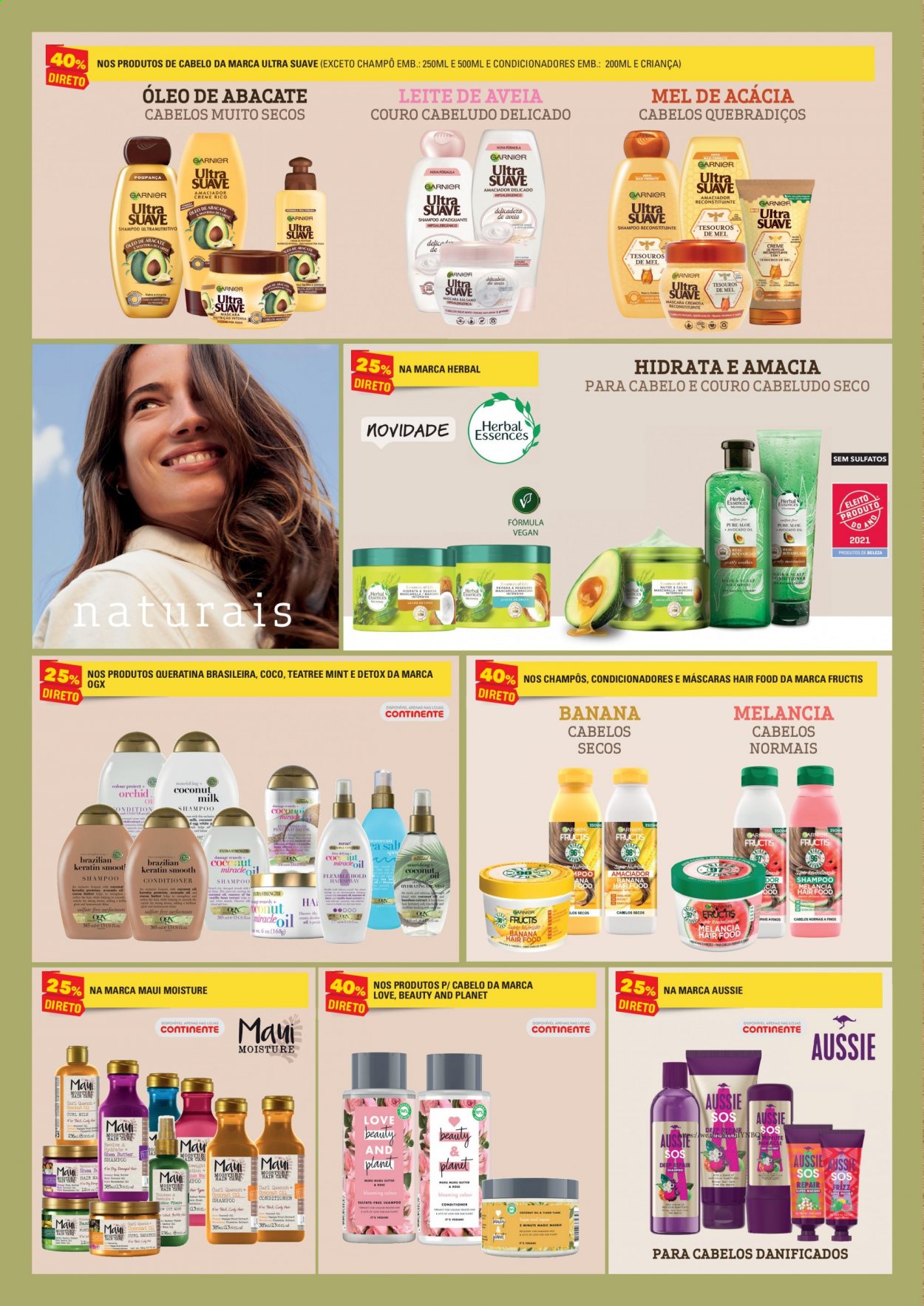 thumbnail - Folheto Continente - 25.5.2021 - 6.6.2021 - Produtos em promoção - banana, melancia, mel, coco, shampoo, Fructis, máscara. Página 6.
