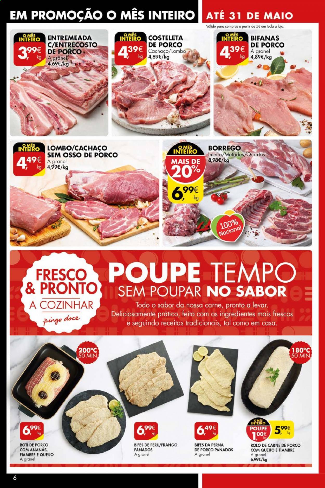 thumbnail - Folheto Pingo Doce - 25.5.2021 - 31.5.2021 - Produtos em promoção - lombo, rolo de carne, perú. Página 6.