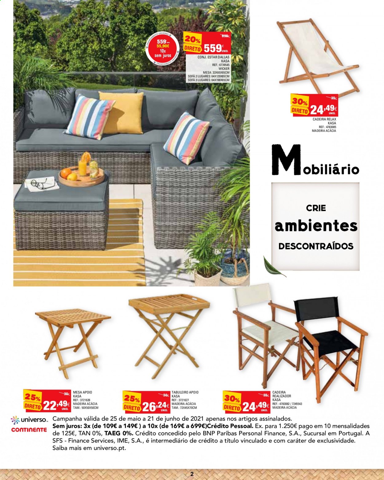 thumbnail - Folheto Continente Modelo - 25.5.2021 - 21.6.2021 - Produtos em promoção - mesa, cadeira. Página 2.