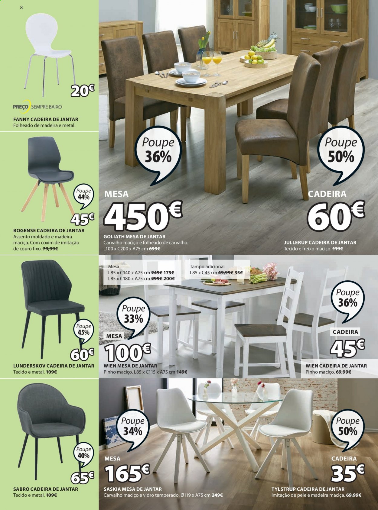 thumbnail - Folheto Jysk - 27.5.2021 - 9.6.2021 - Produtos em promoção - mesa de jantar, cadeira. Página 8.