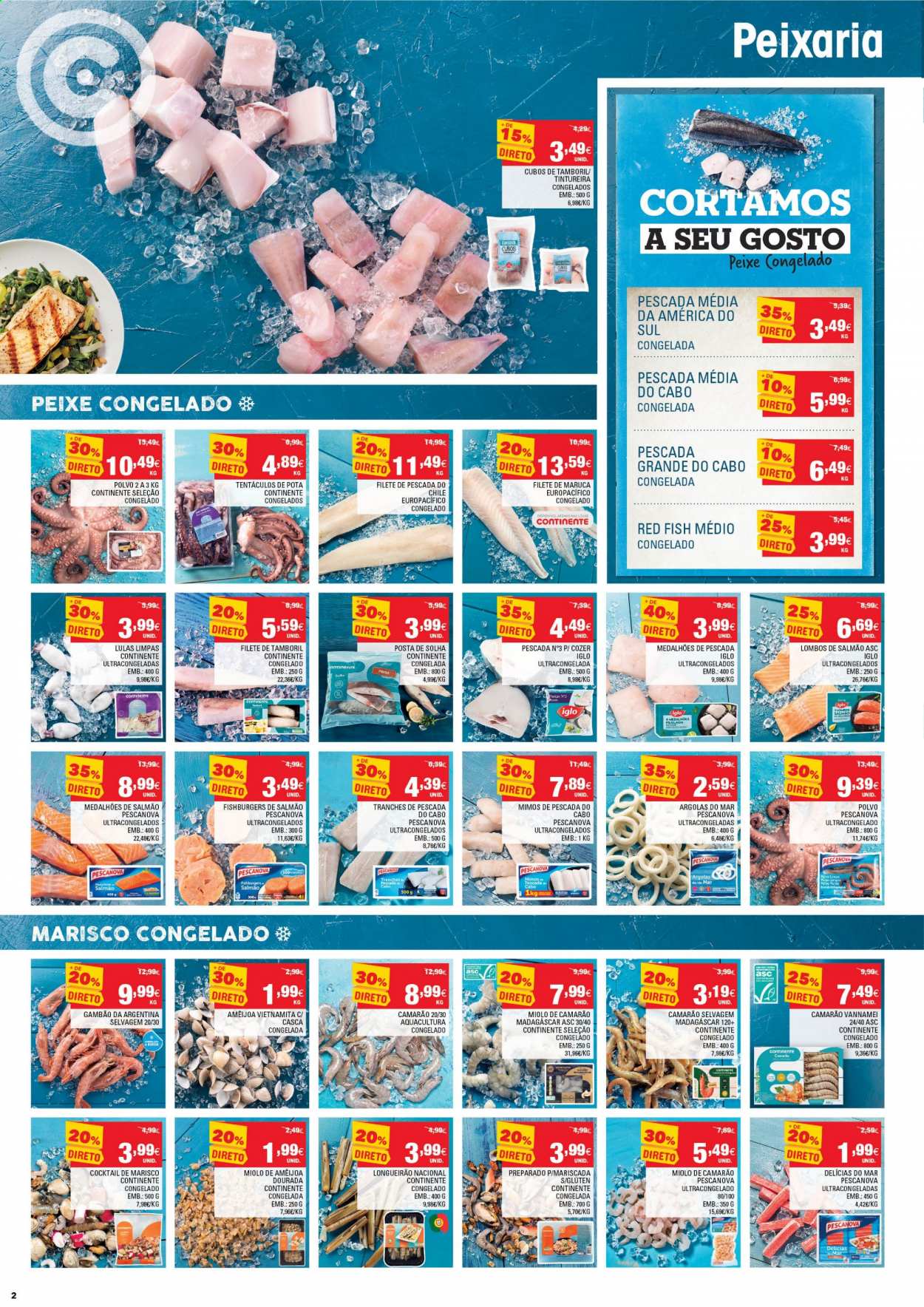thumbnail - Folheto Continente - 1.6.2021 - 7.6.2021 - Produtos em promoção - salmão, polvo, Iglo, peixe, marisco. Página 2.