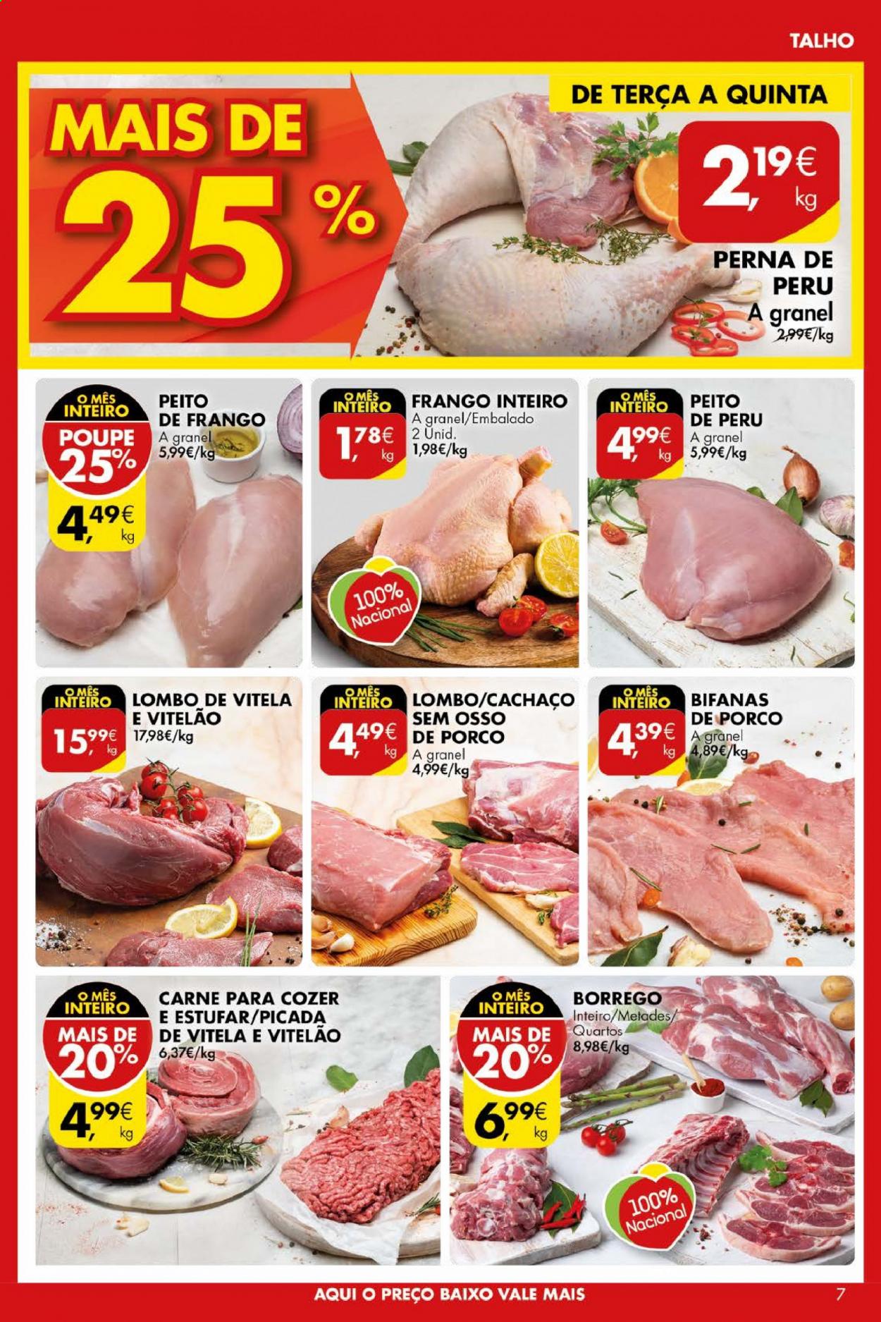 thumbnail - Folheto Pingo Doce - 1.6.2021 - 7.6.2021 - Produtos em promoção - lombo, carne, bifanas, peito de frango, peito de peru, perú, frango inteiro. Página 7.