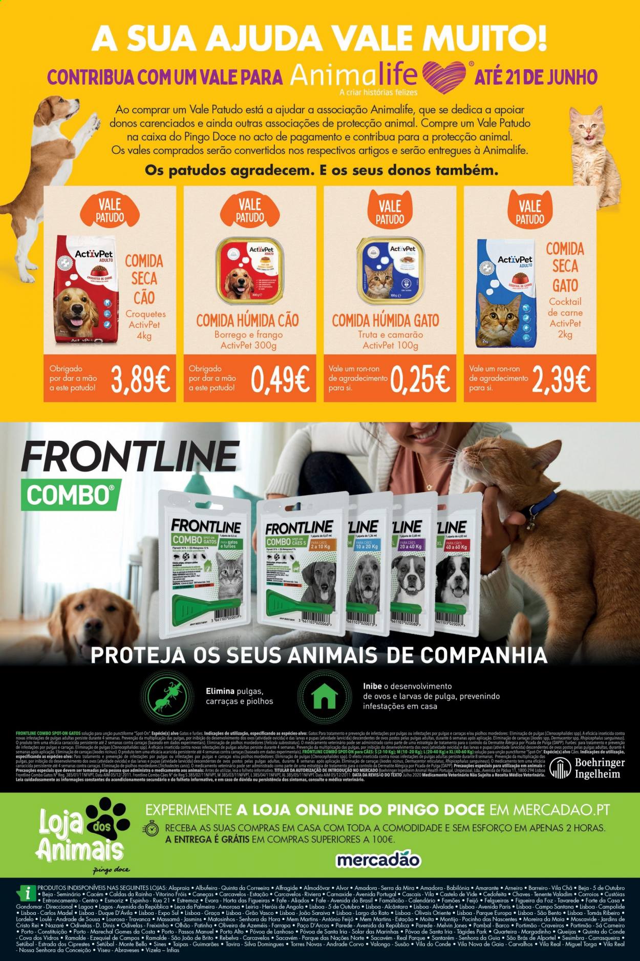 thumbnail - Folheto Pingo Doce - 8.6.2021 - 21.6.2021 - Produtos em promoção - camarão, chá, inseticida, alimentos para gatos, alimentos para cães, serra. Página 12.