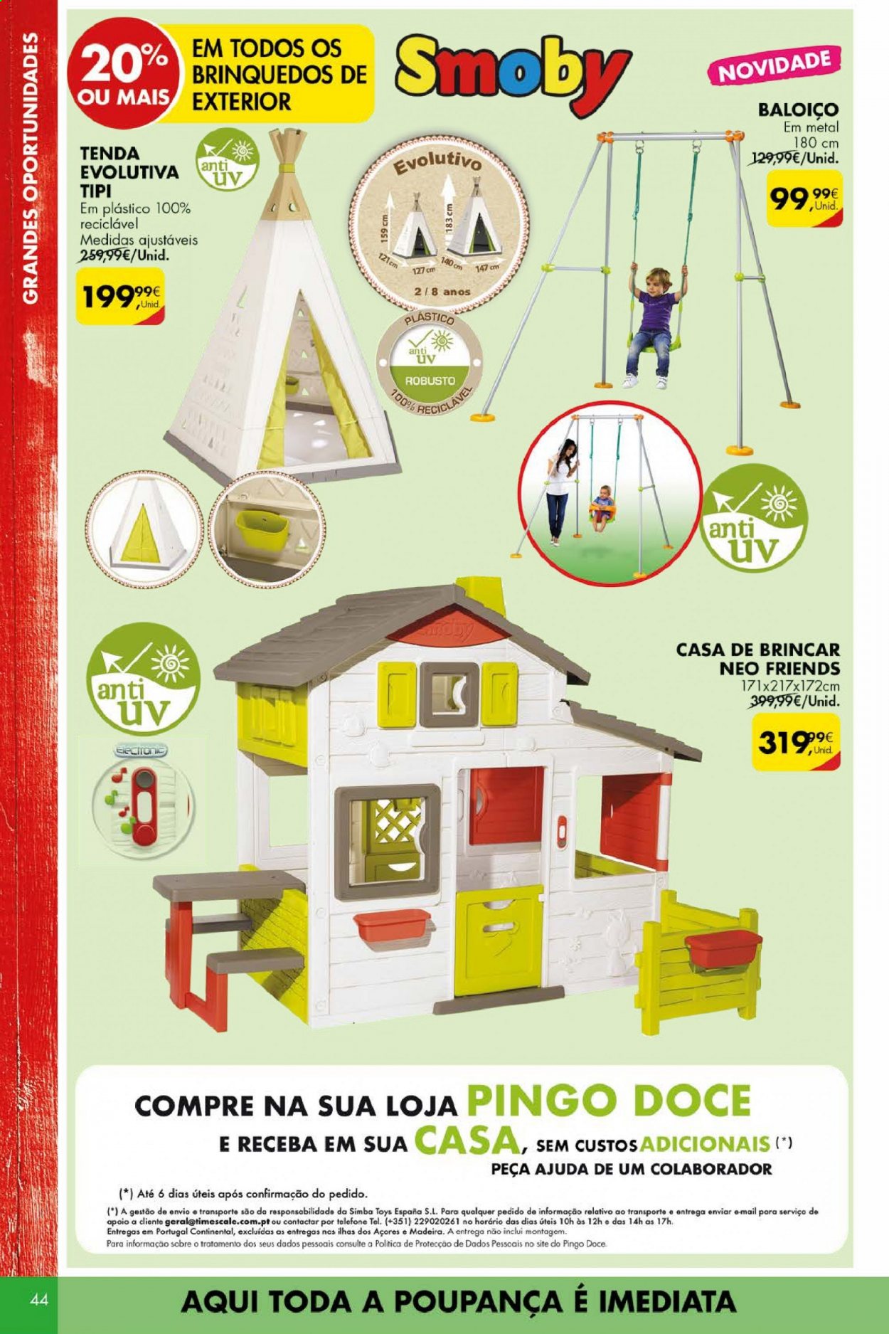 thumbnail - Folheto Pingo Doce - 8.6.2021 - 14.6.2021 - Produtos em promoção - brinquedo, baloiço. Página 44.