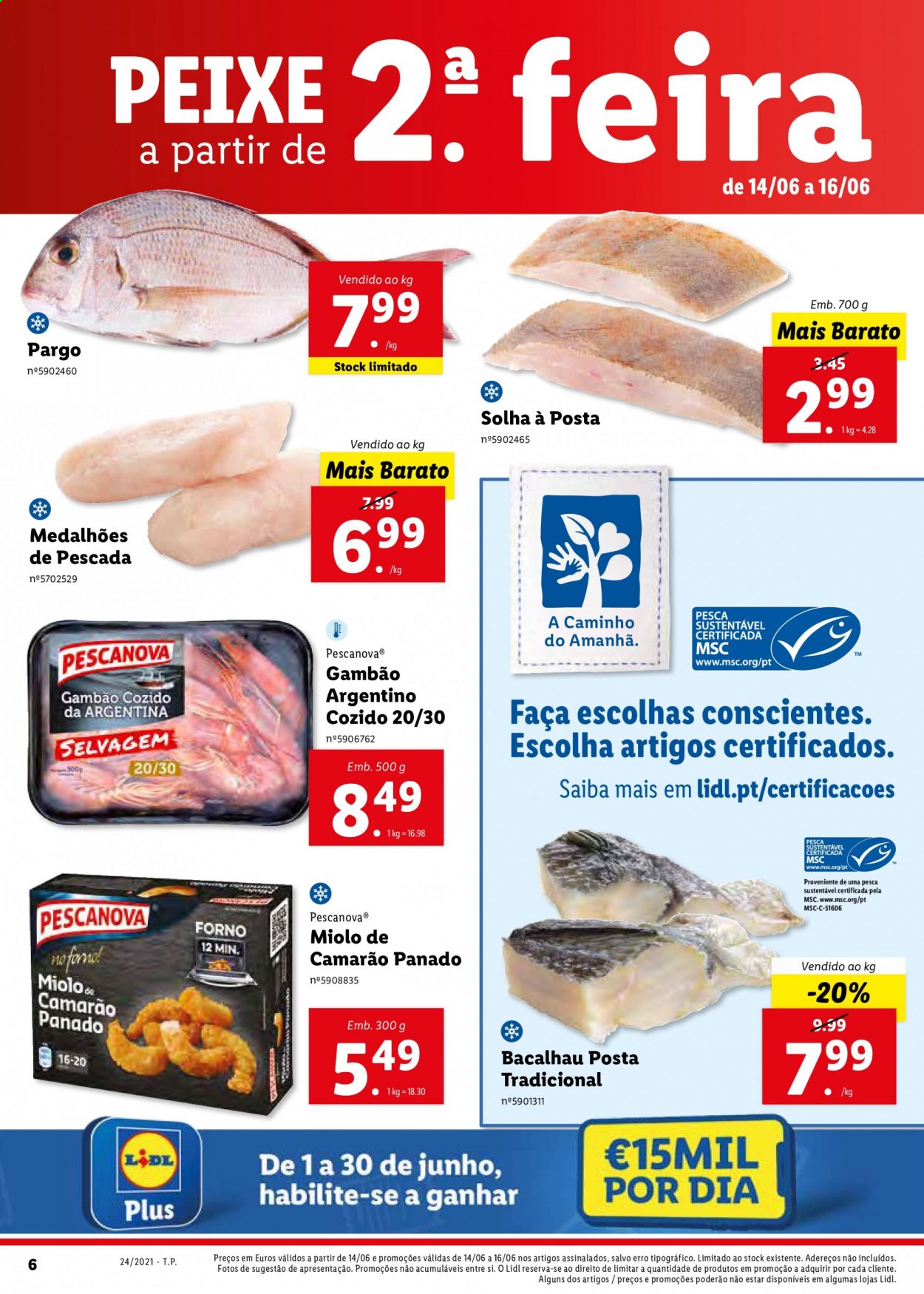 thumbnail - Folheto Lidl - 14.6.2021 - 20.6.2021 - Produtos em promoção - bacalhau, peixe. Página 24.