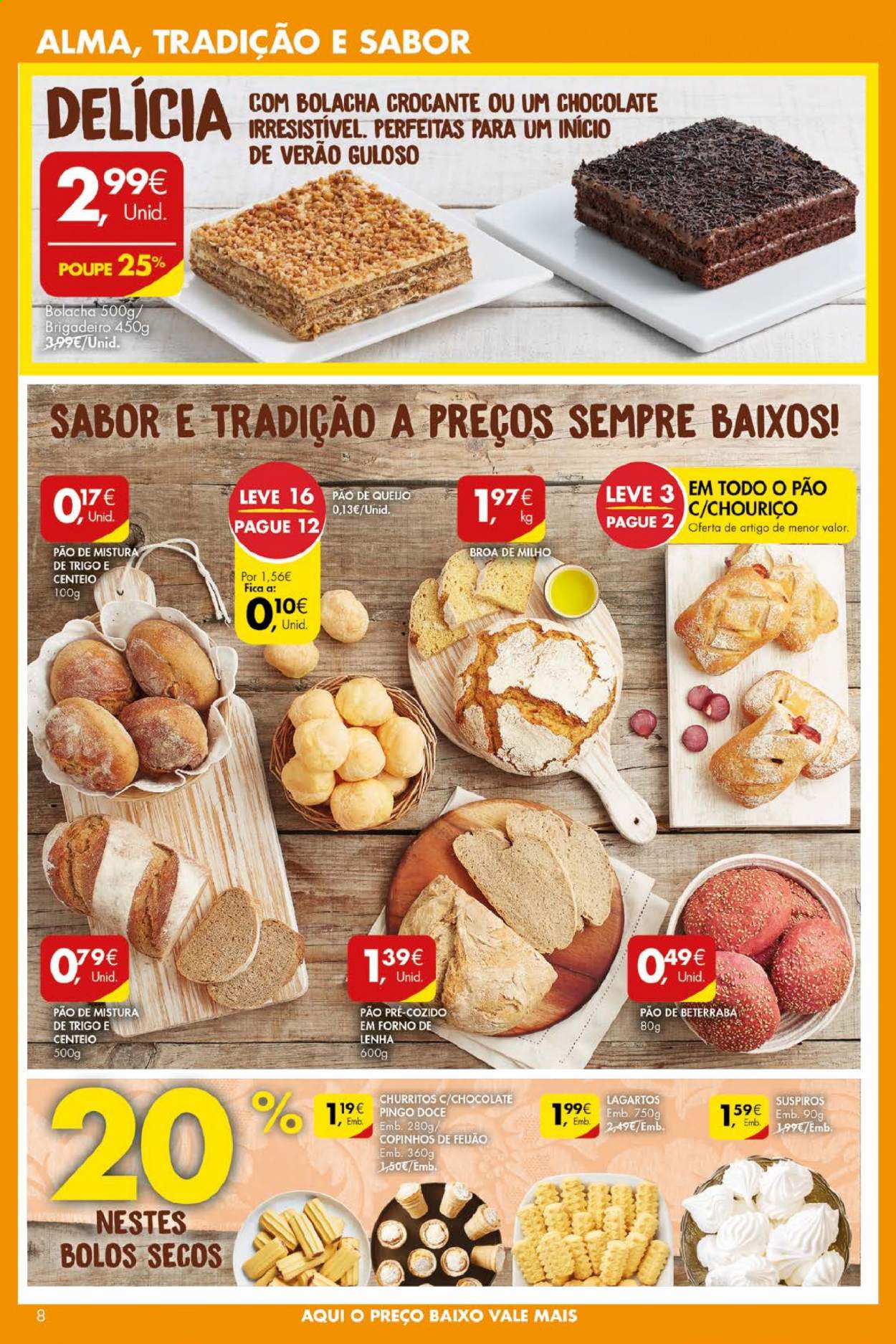 thumbnail - Folheto Pingo Doce - 15.6.2021 - 21.6.2021 - Produtos em promoção - beterraba, feijão, pão de queijo, pão, bolachas. Página 8.