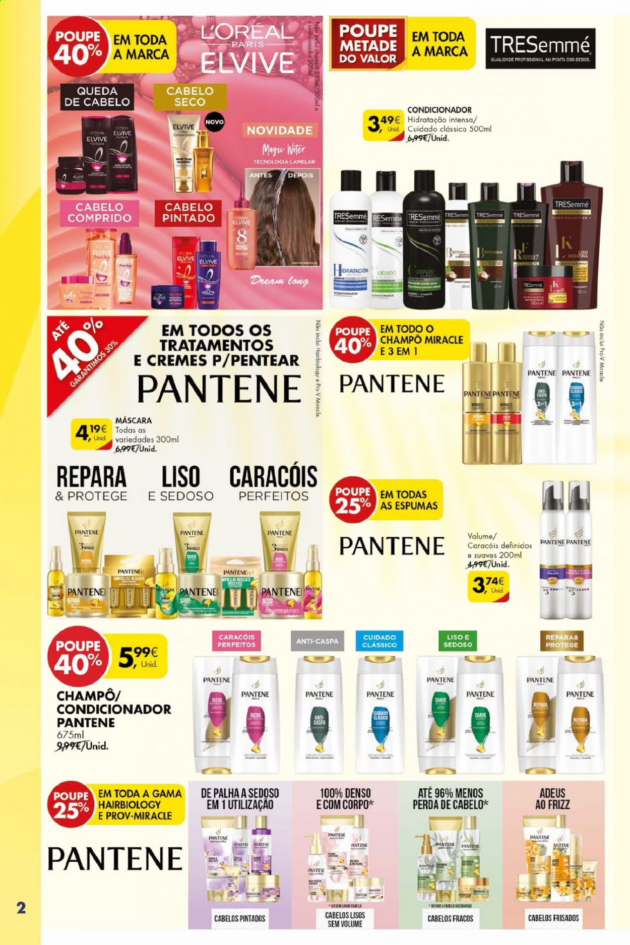 thumbnail - Folheto Pingo Doce - 22.6.2021 - 5.7.2021 - Produtos em promoção - shampoo, L’Oréal, condicionador, Pantene, máscara. Página 2.