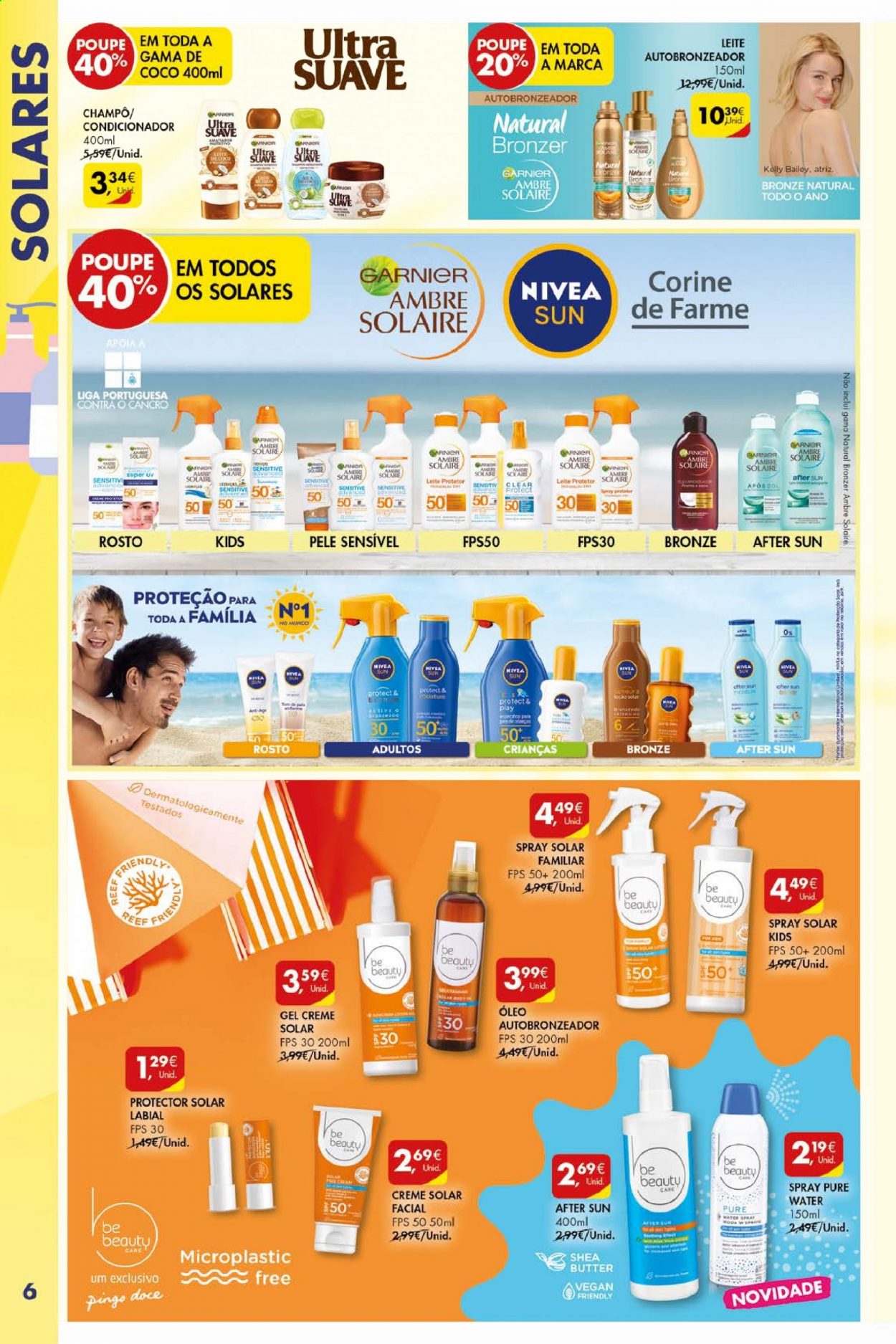 thumbnail - Folheto Pingo Doce - 22.6.2021 - 5.7.2021 - Produtos em promoção - leite, patatas, Nivea, shampoo, Garnier, condicionador, autobronzeador, creme solar. Página 6.